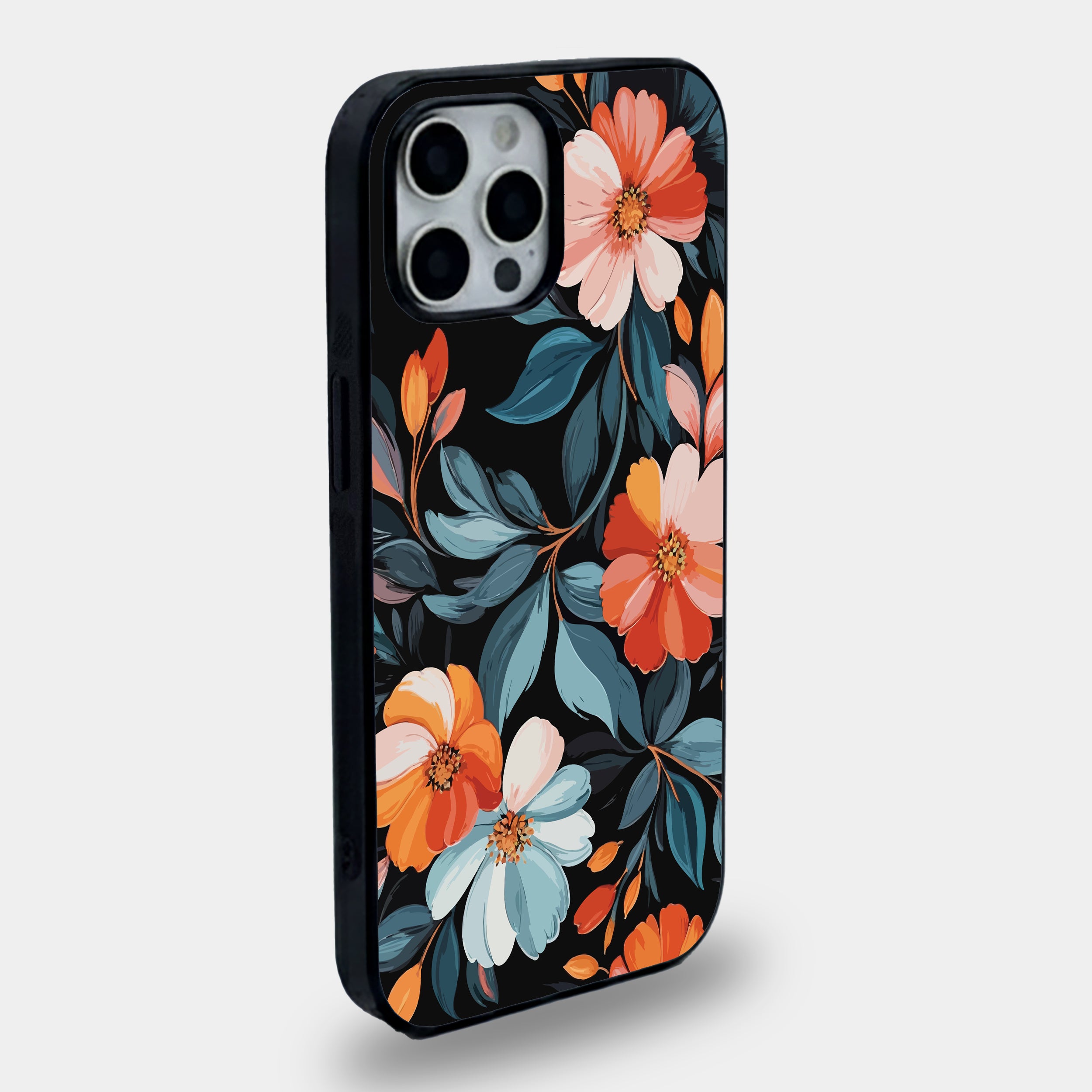 Midnight Floral Blooms | Premium Glass iPhone Mobile Cover Case
