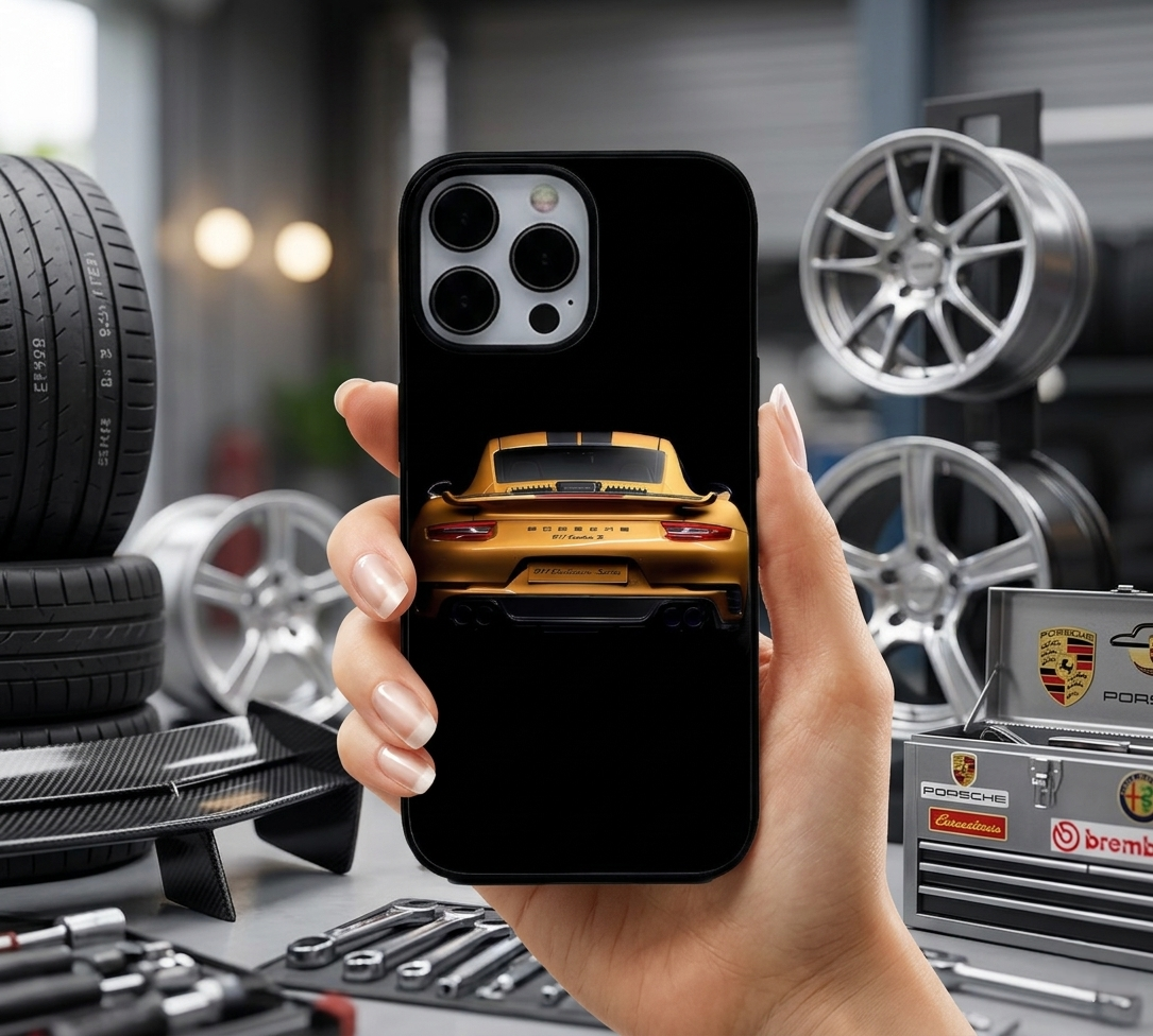 Gold Porsche Rear View Case