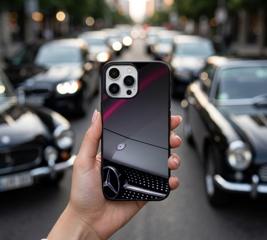 Mercedes Badge Pink Neon Case