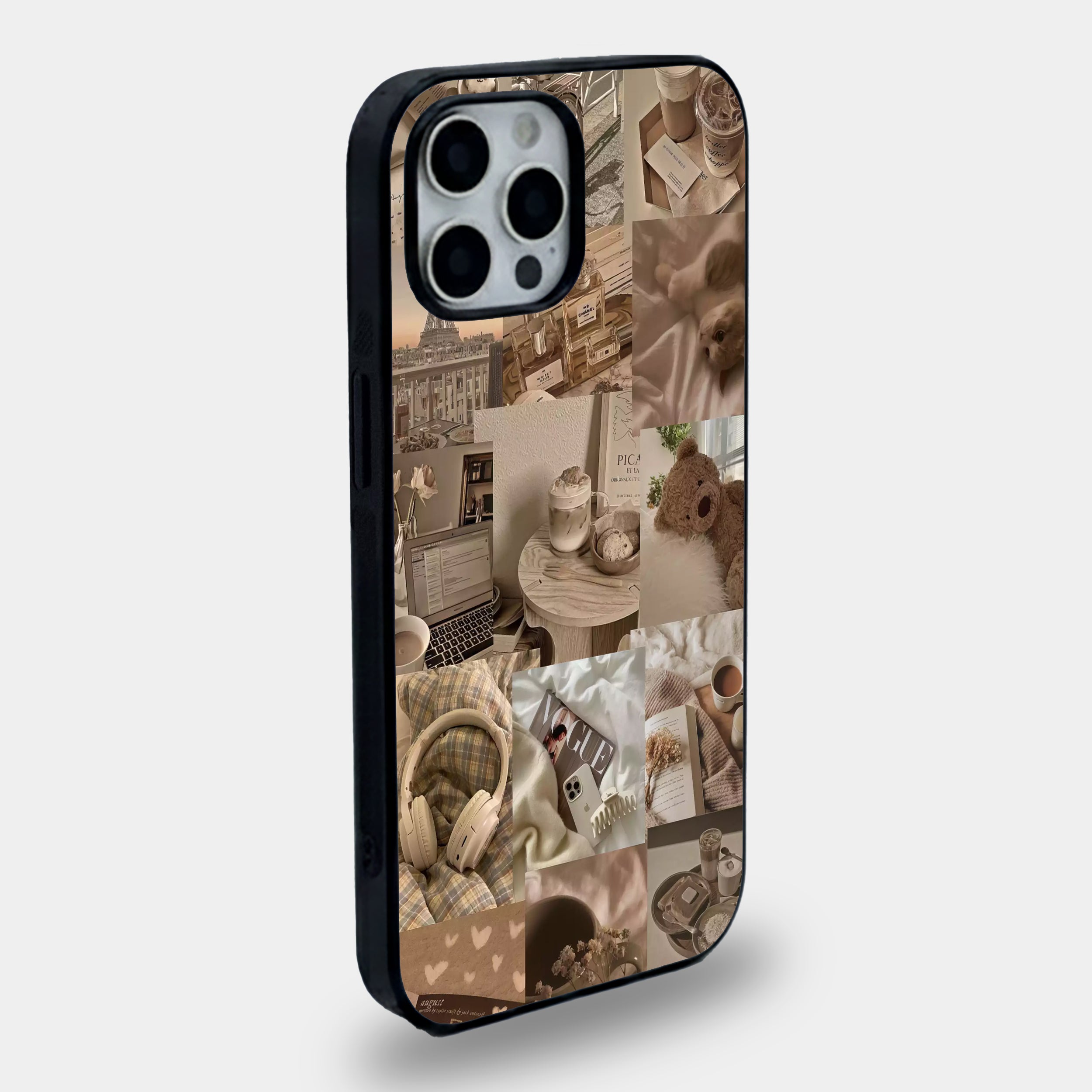 Brown Aesthetic Collage | Premium Glass iPhone & Samsung Mobile Cover Case