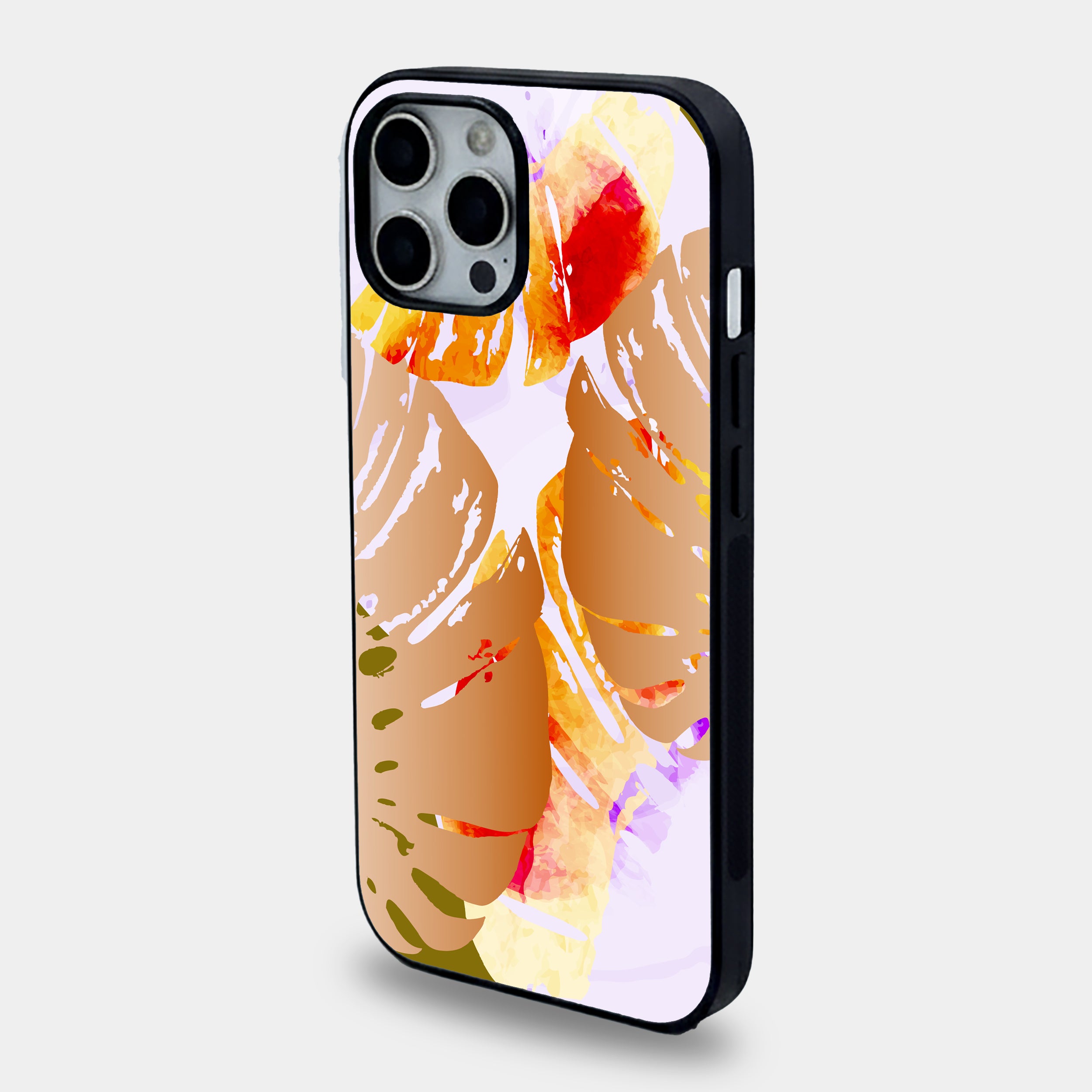 Abstract Tropical Monstera Leaf | Premium Glass iPhone Mobile Cover Case