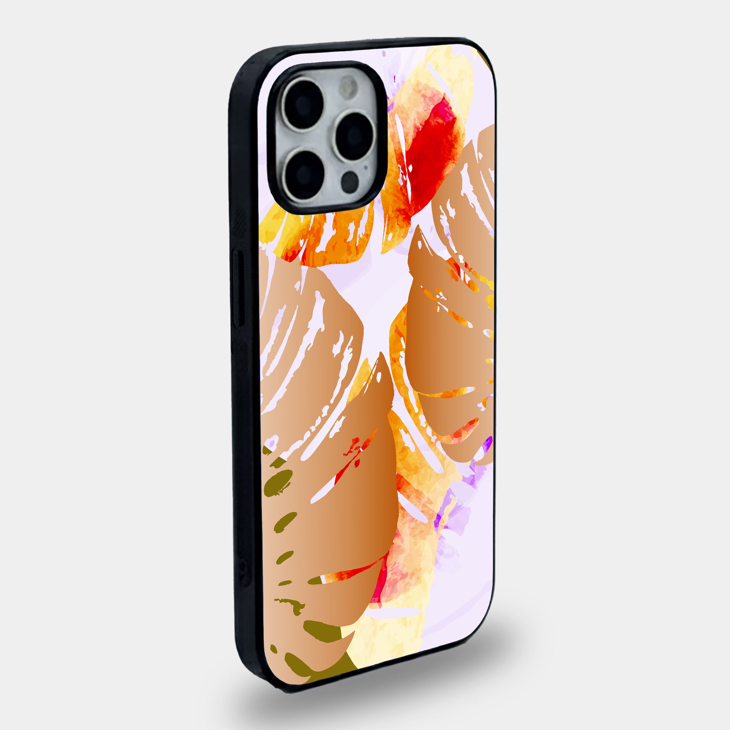 Abstract Tropical Monstera Leaf | Premium Glass iPhone Mobile Cover Case