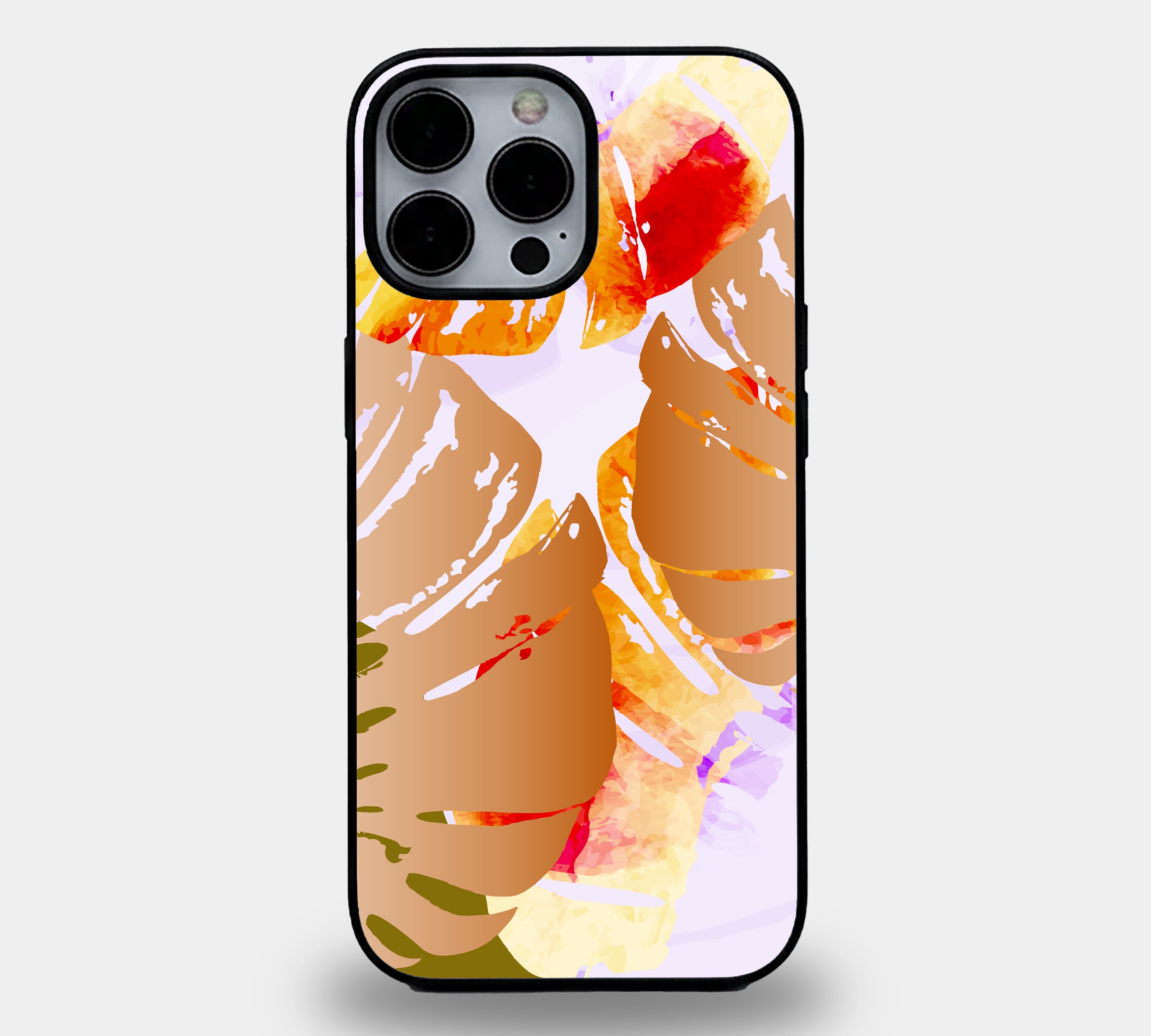 Abstract Tropical Monstera Leaf | Premium Glass iPhone Mobile Cover Case