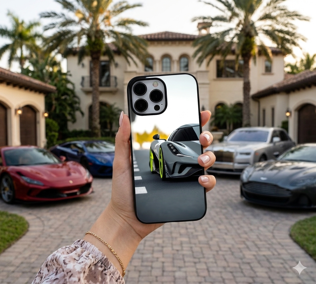 Silver Supercar Neon Rim Case
