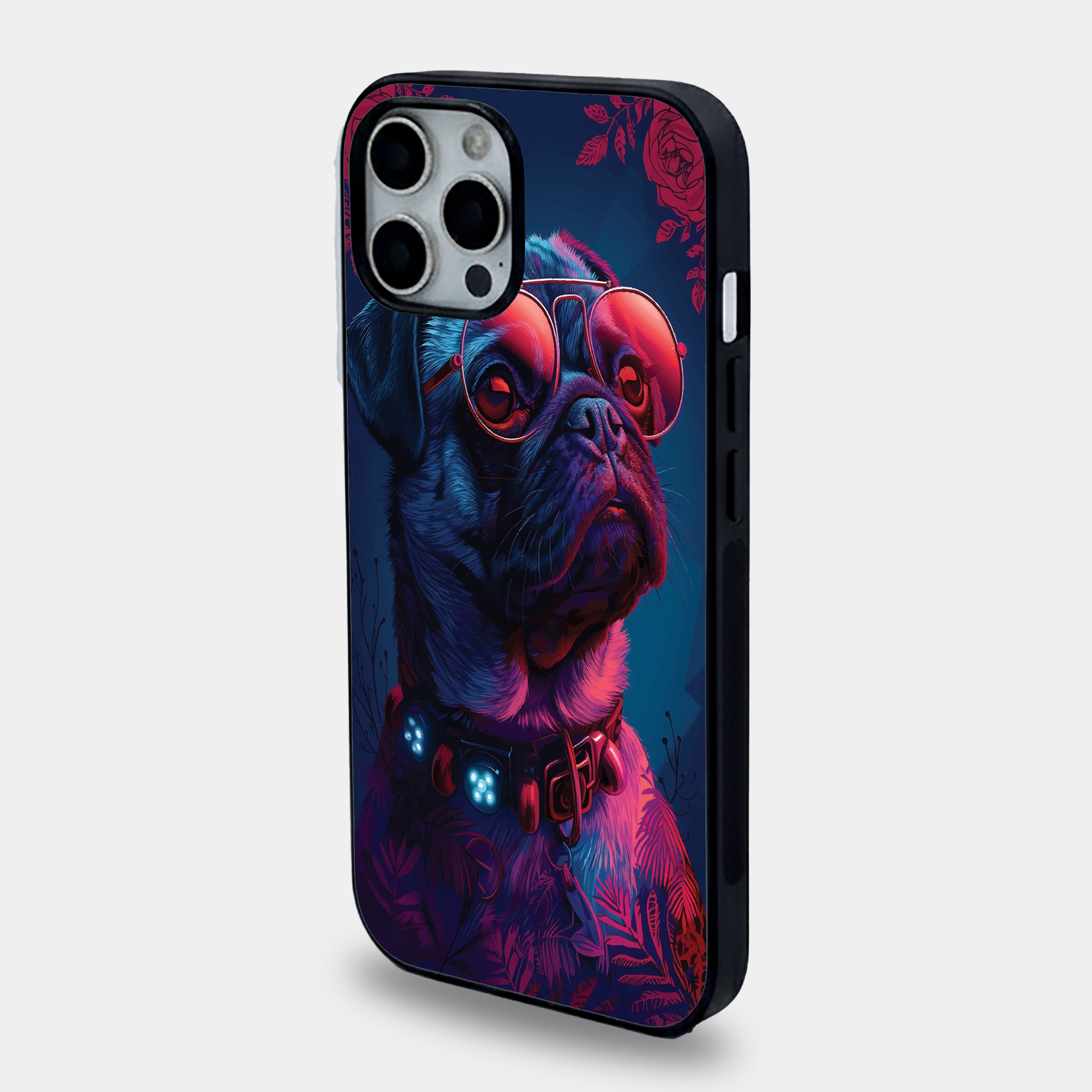 Neon Pug Vibes | Premium Glass iPhone Mobile Cover Case