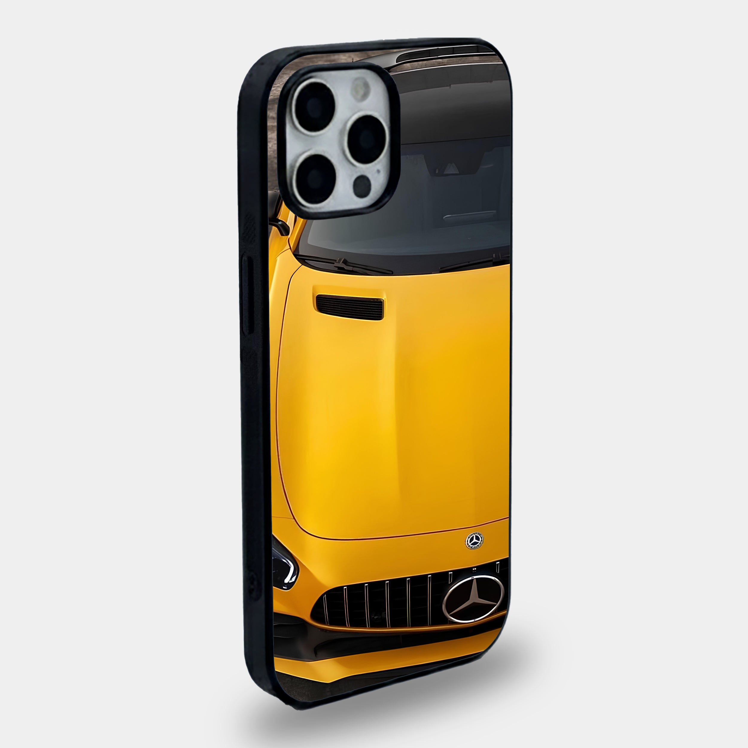 Mercedes-AMG GT Yellow Supercar | Premium Glass iPhone & Samsung Mobile Cover Case