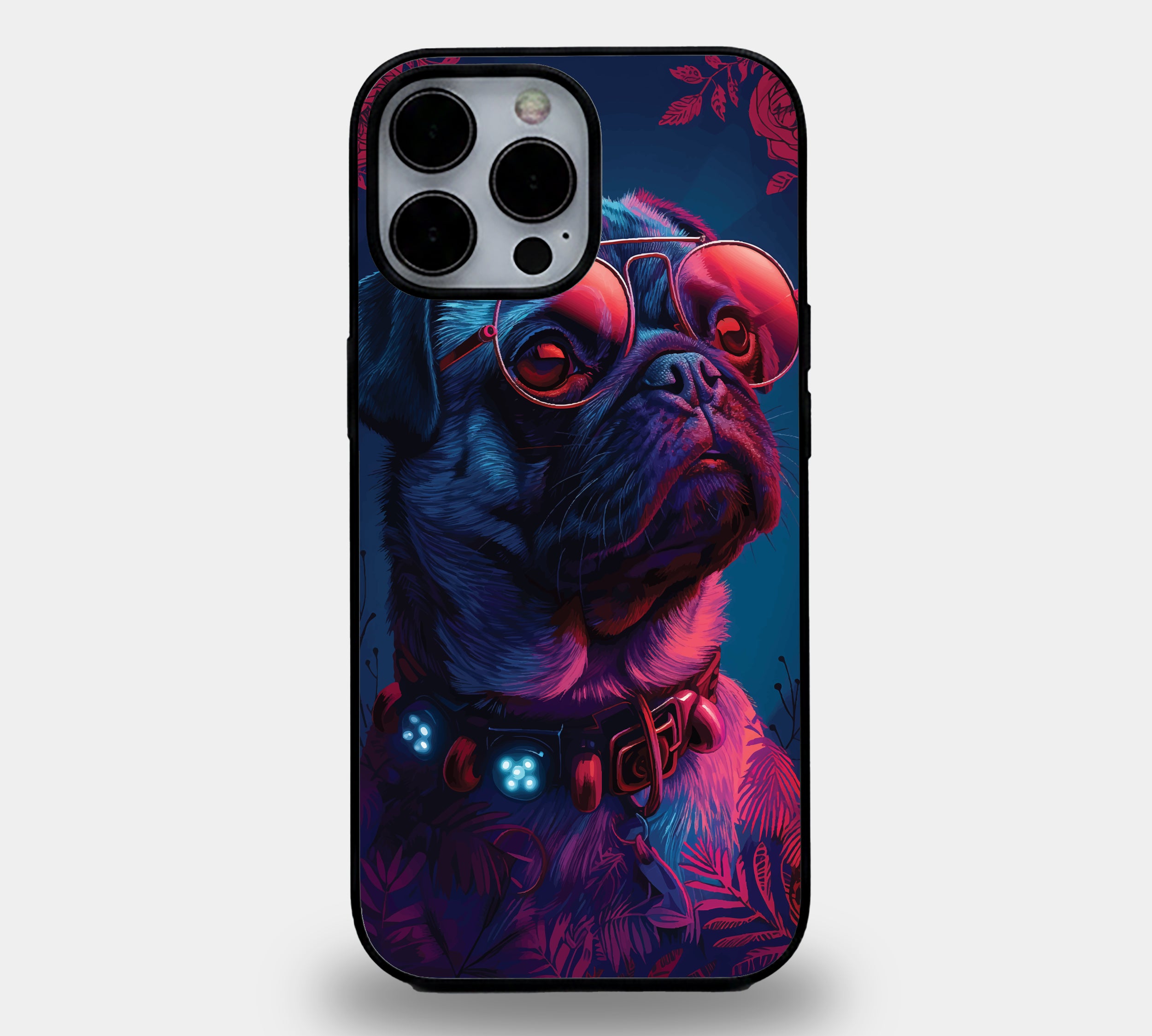 Neon Pug Vibes | Premium Glass iPhone Mobile Cover Case