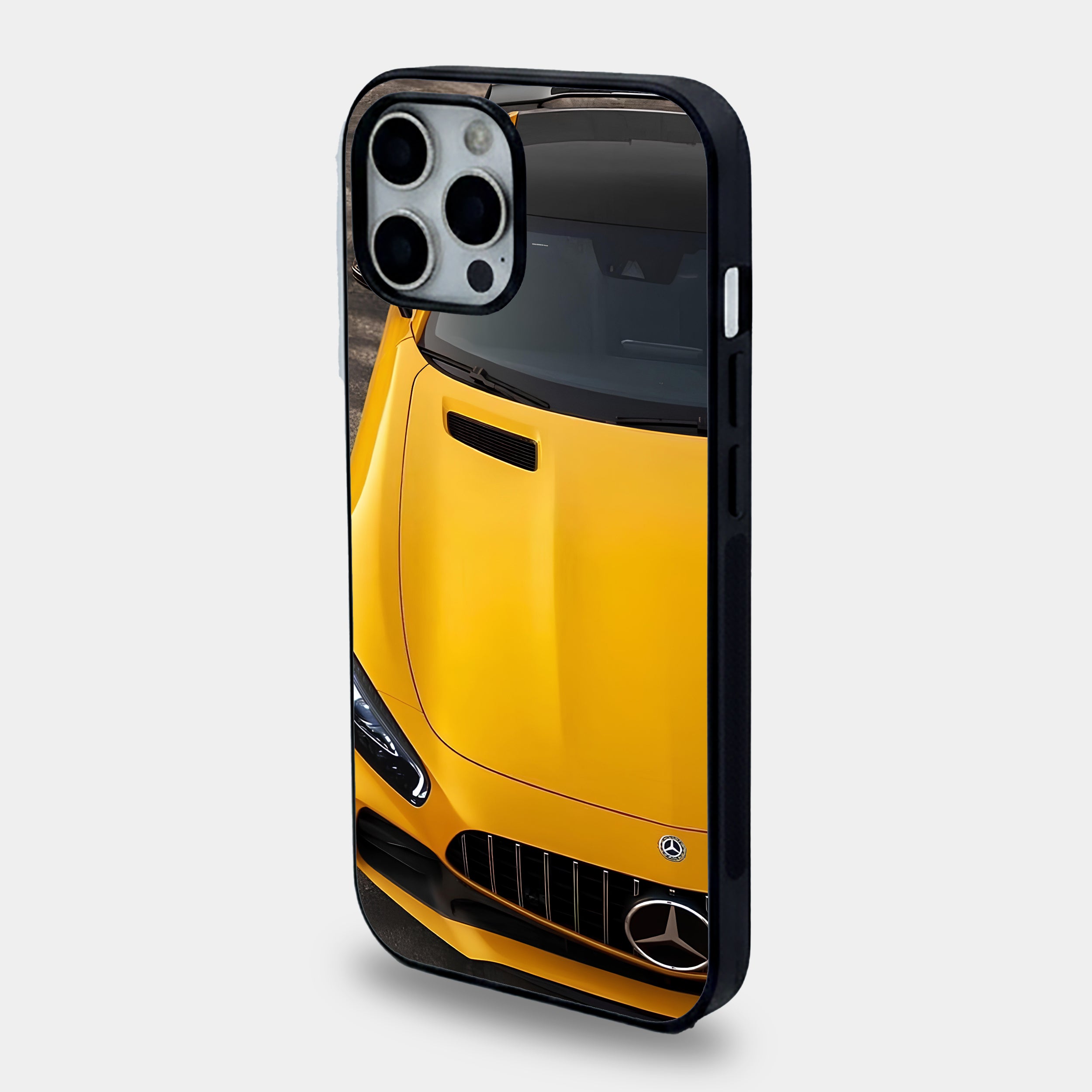 Mercedes-AMG GT Yellow Supercar | Premium Glass iPhone & Samsung Mobile Cover Case