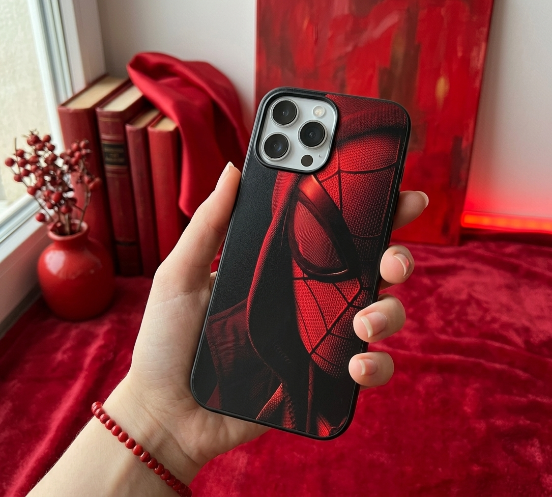 Red Superhero Mask | Premium Glass iPhone & Samsung Mobile Cover Case