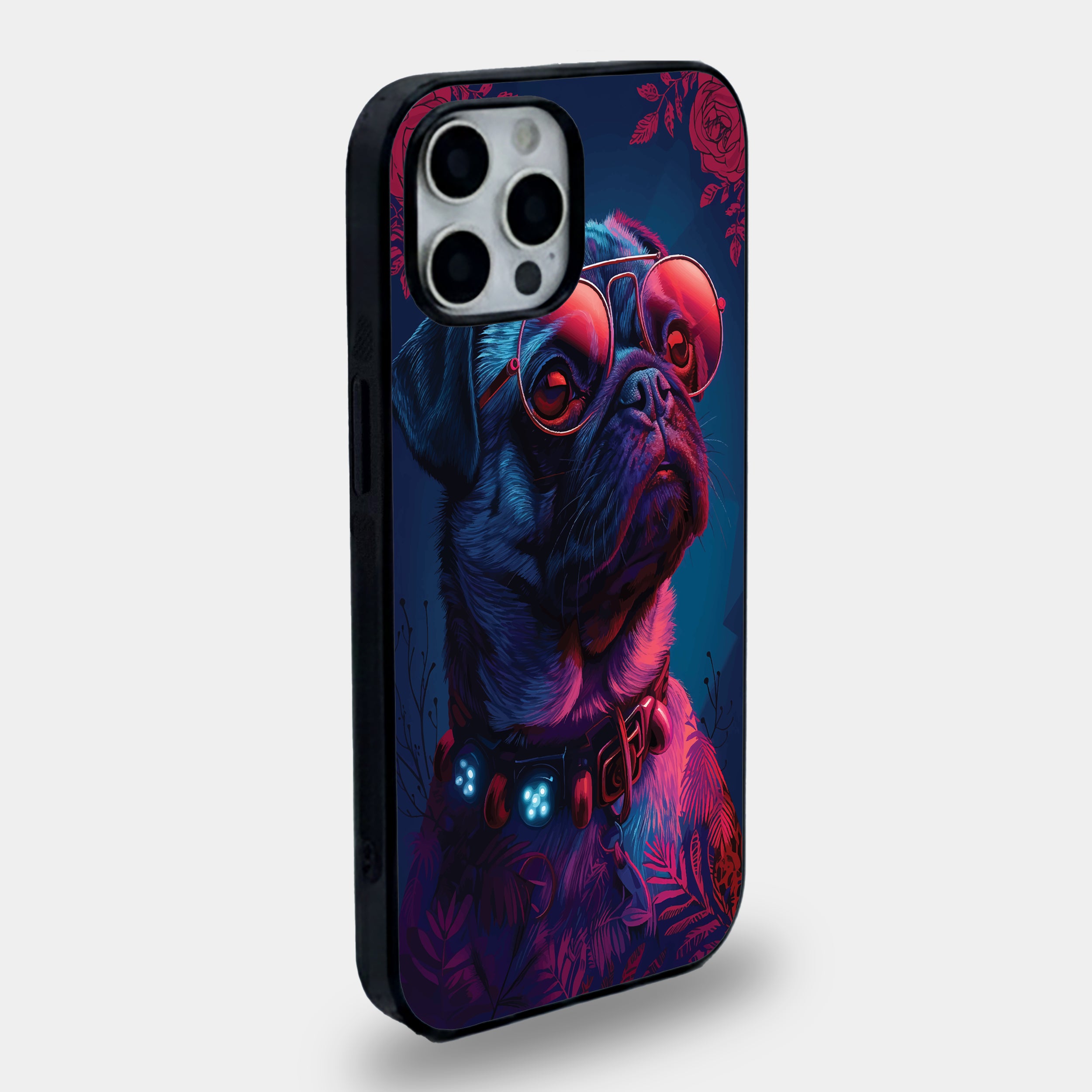 Neon Pug Vibes | Premium Glass iPhone & Samsung Mobile Cover Case
