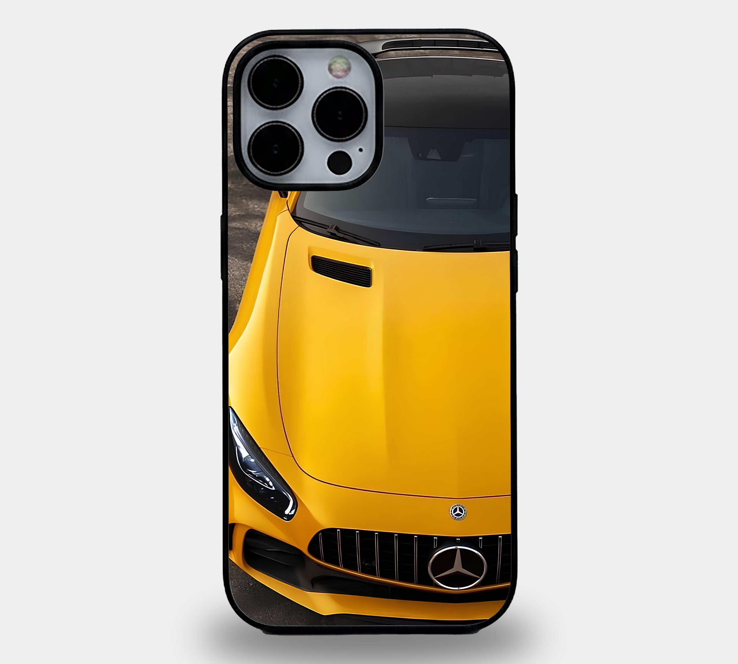 Mercedes-AMG GT Yellow Supercar | Premium Glass iPhone & Samsung Mobile Cover Case