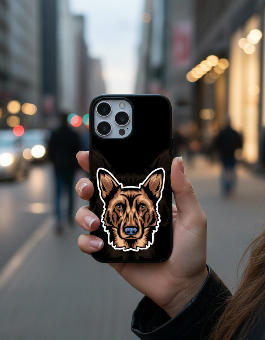 German Shepherd Guardian | Premium Glass iPhone Mobile Cover Case