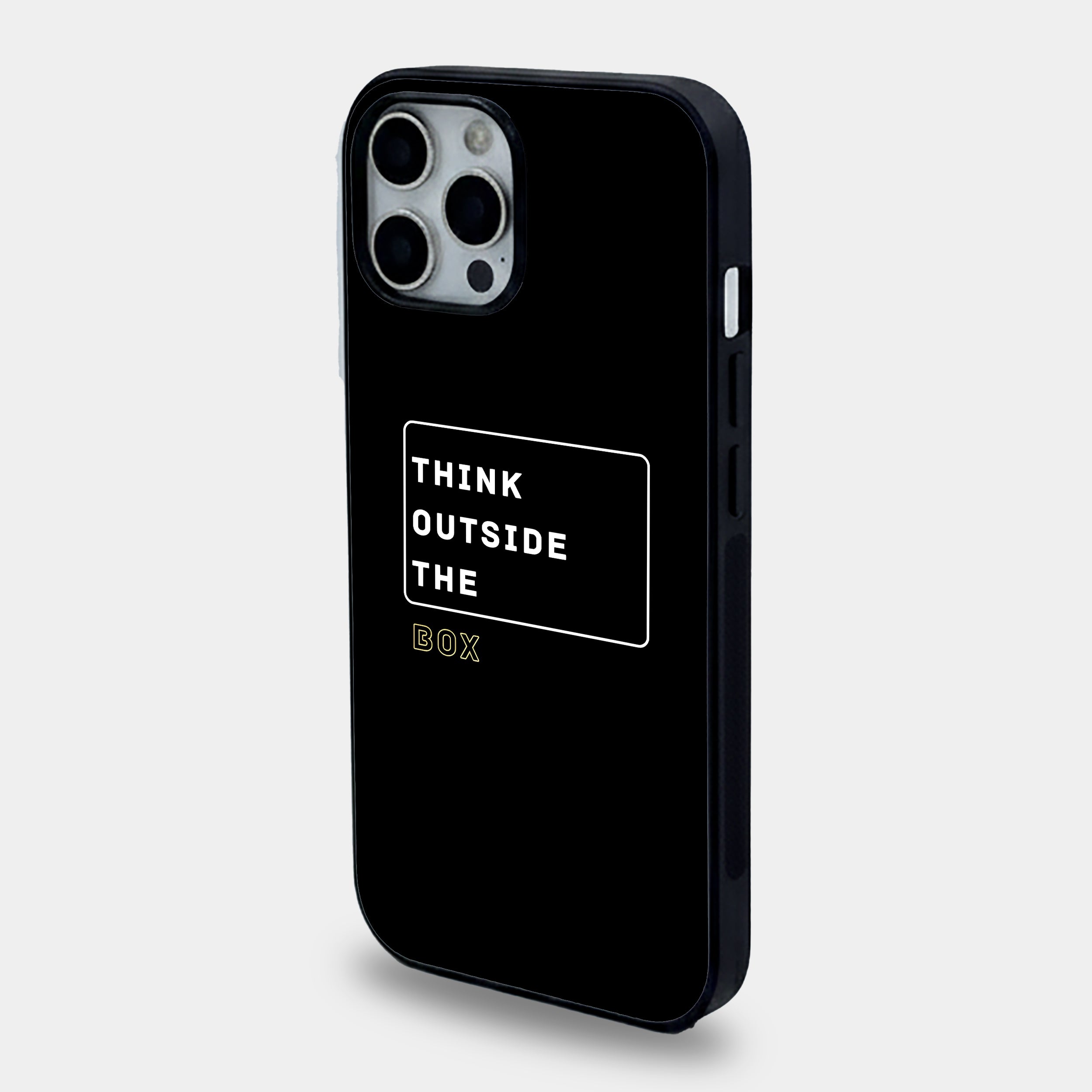 "Think Outside The Box" | Premium Glass iPhone & Samsung Mobile Cover Case