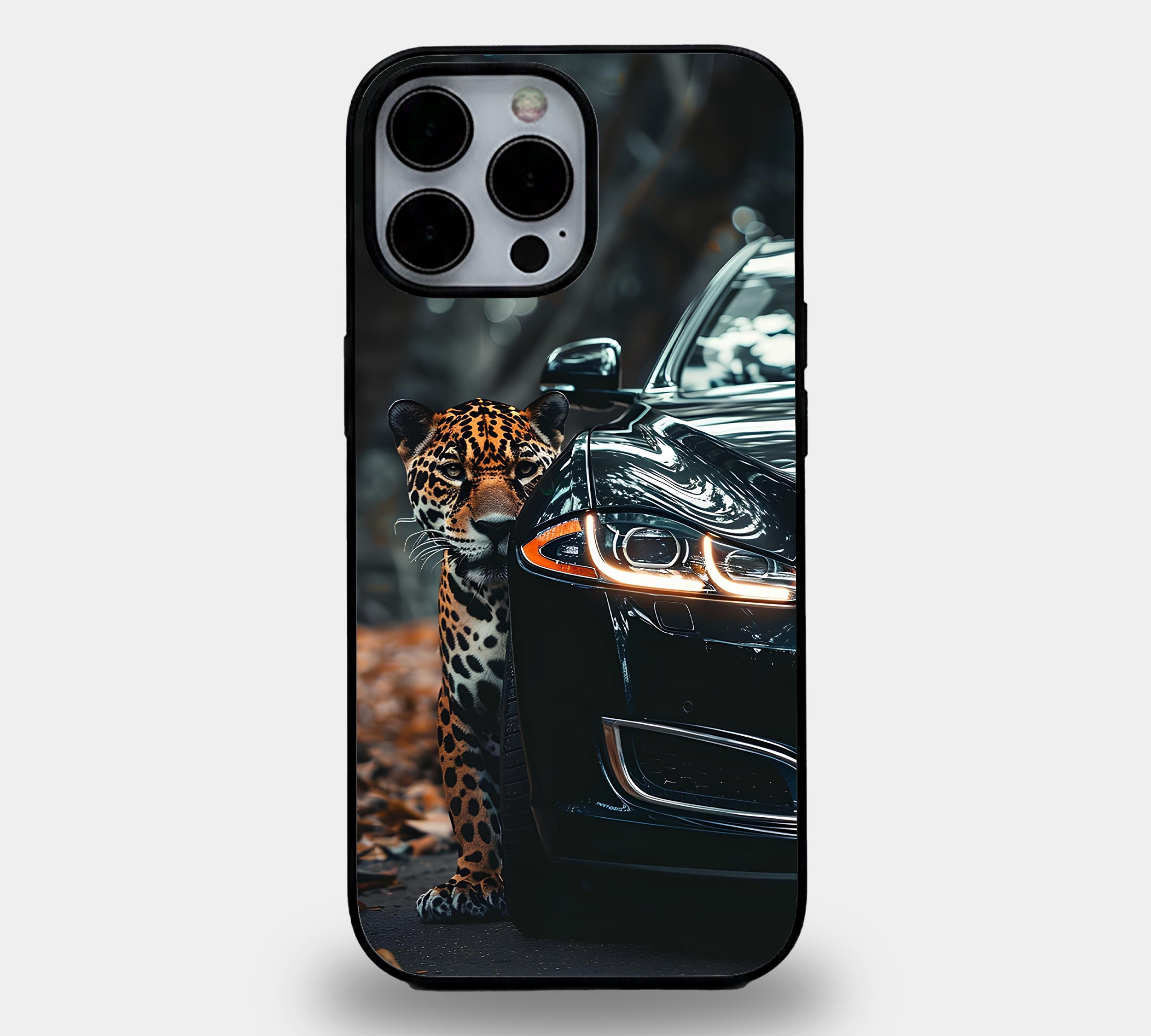 Black Car Wild Jaguar Case