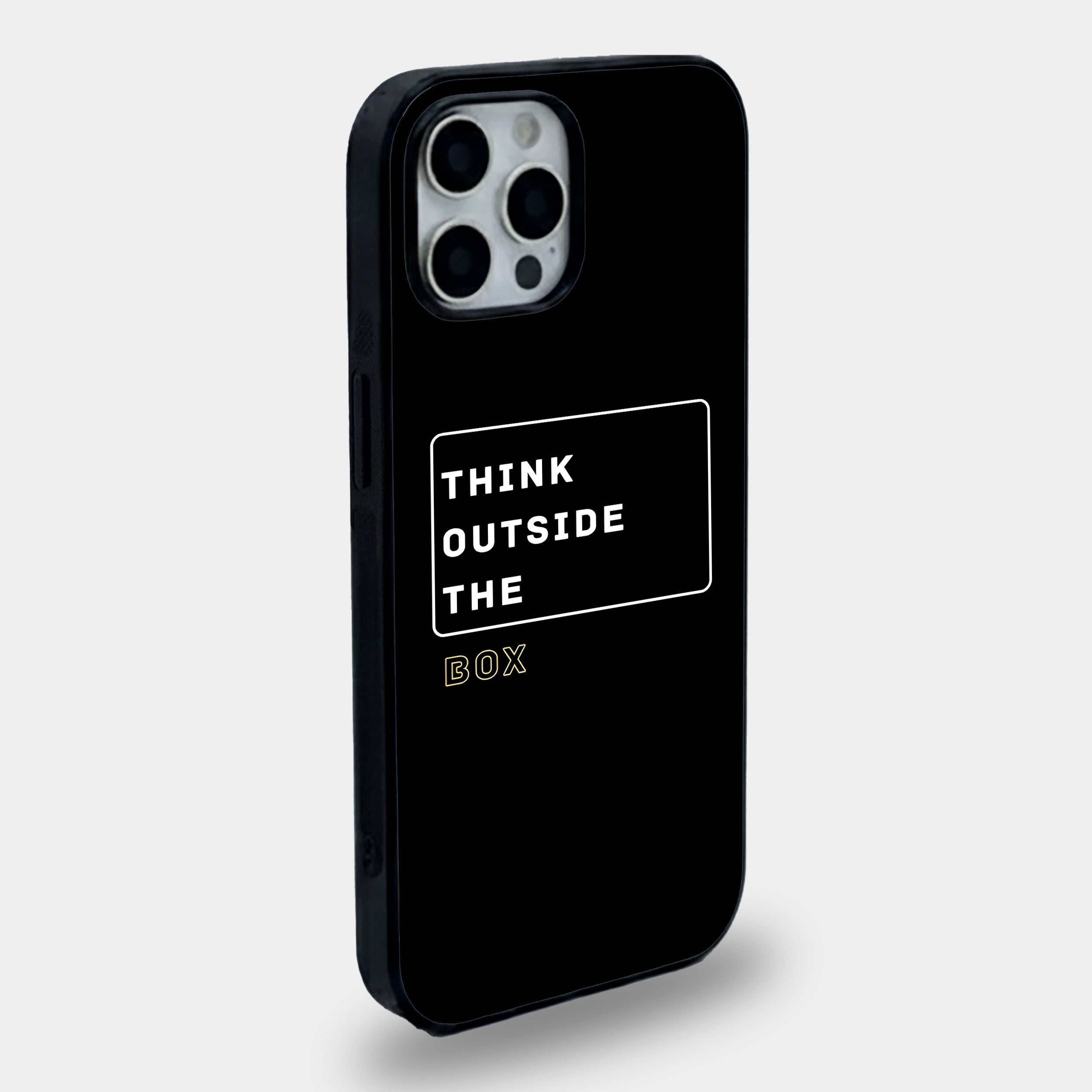 "Think Outside The Box" | Premium Glass iPhone & Samsung Mobile Cover Case