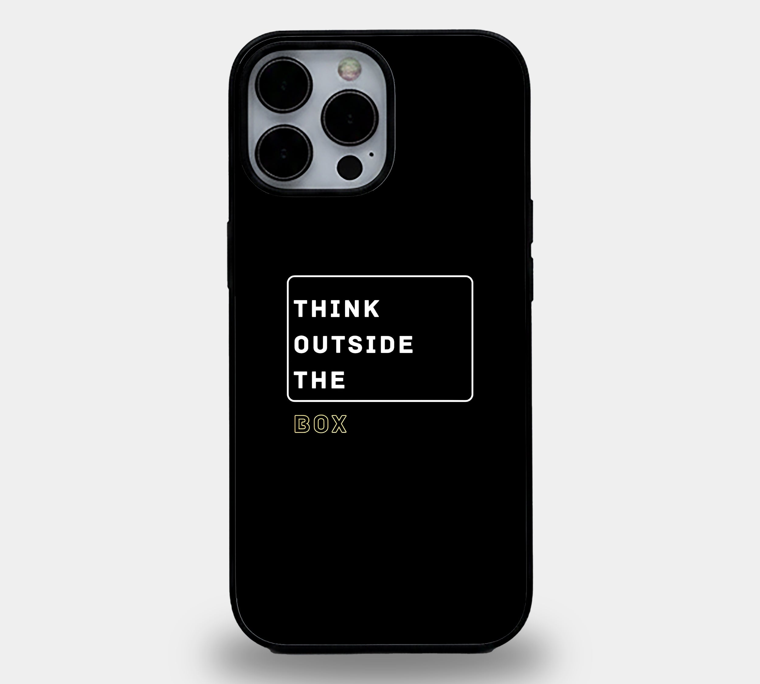 "Think Outside The Box" | Premium Glass iPhone & Samsung Mobile Cover Case