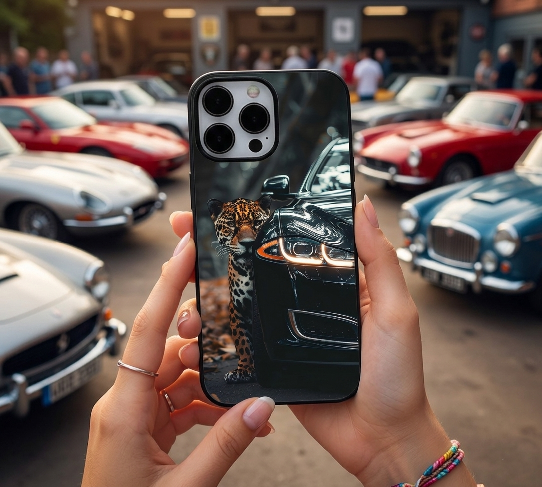 Black Car Wild Jaguar Case