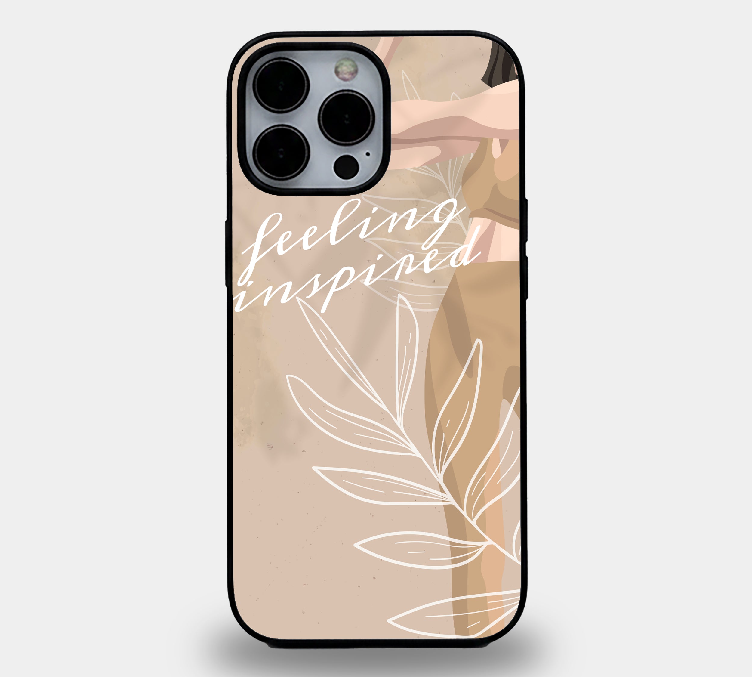 Feeling Inspired Botanical Art | Premium Glass iPhone Mobile Cover Case