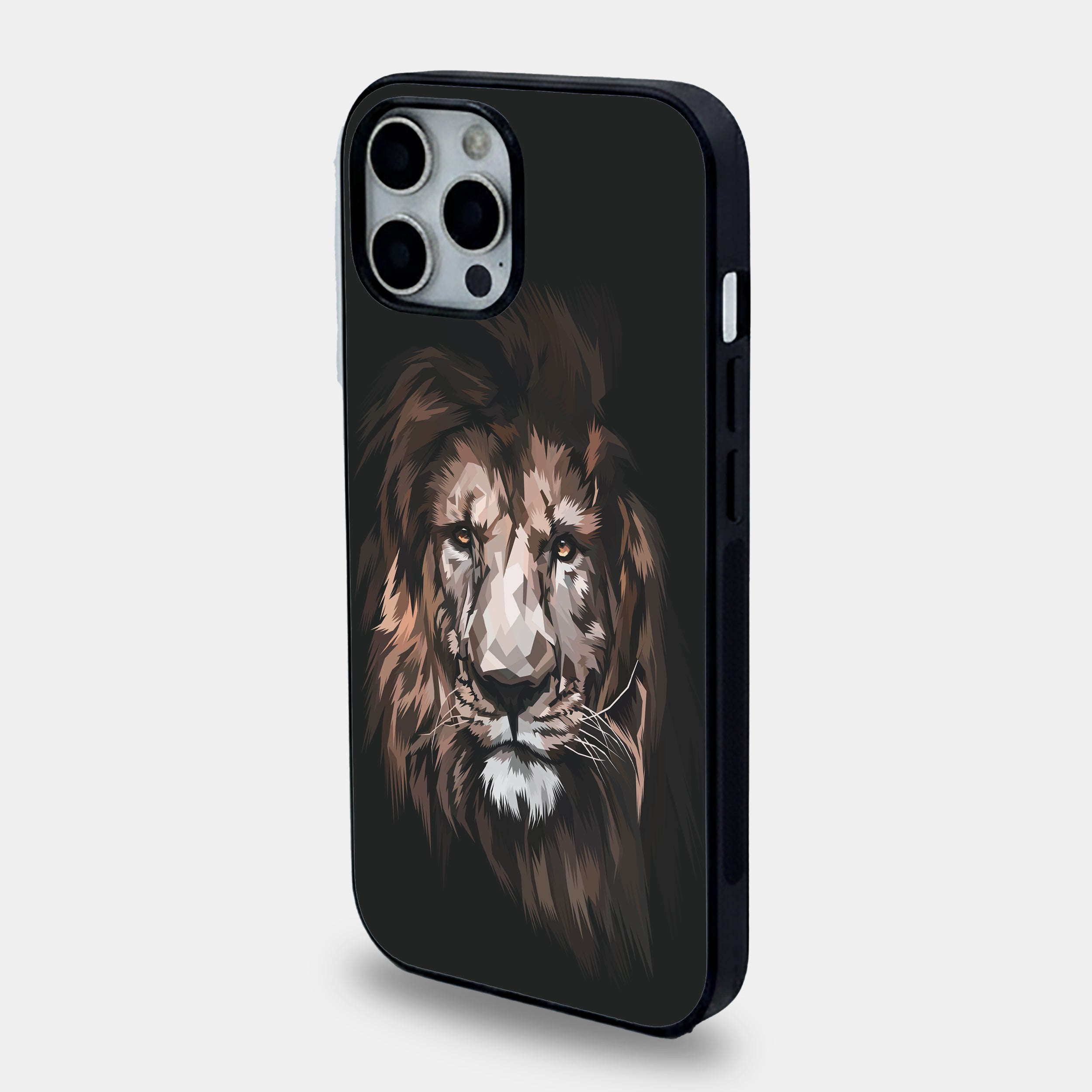 Geometric Lion King | Premium Glass iPhone Mobile Cover Case