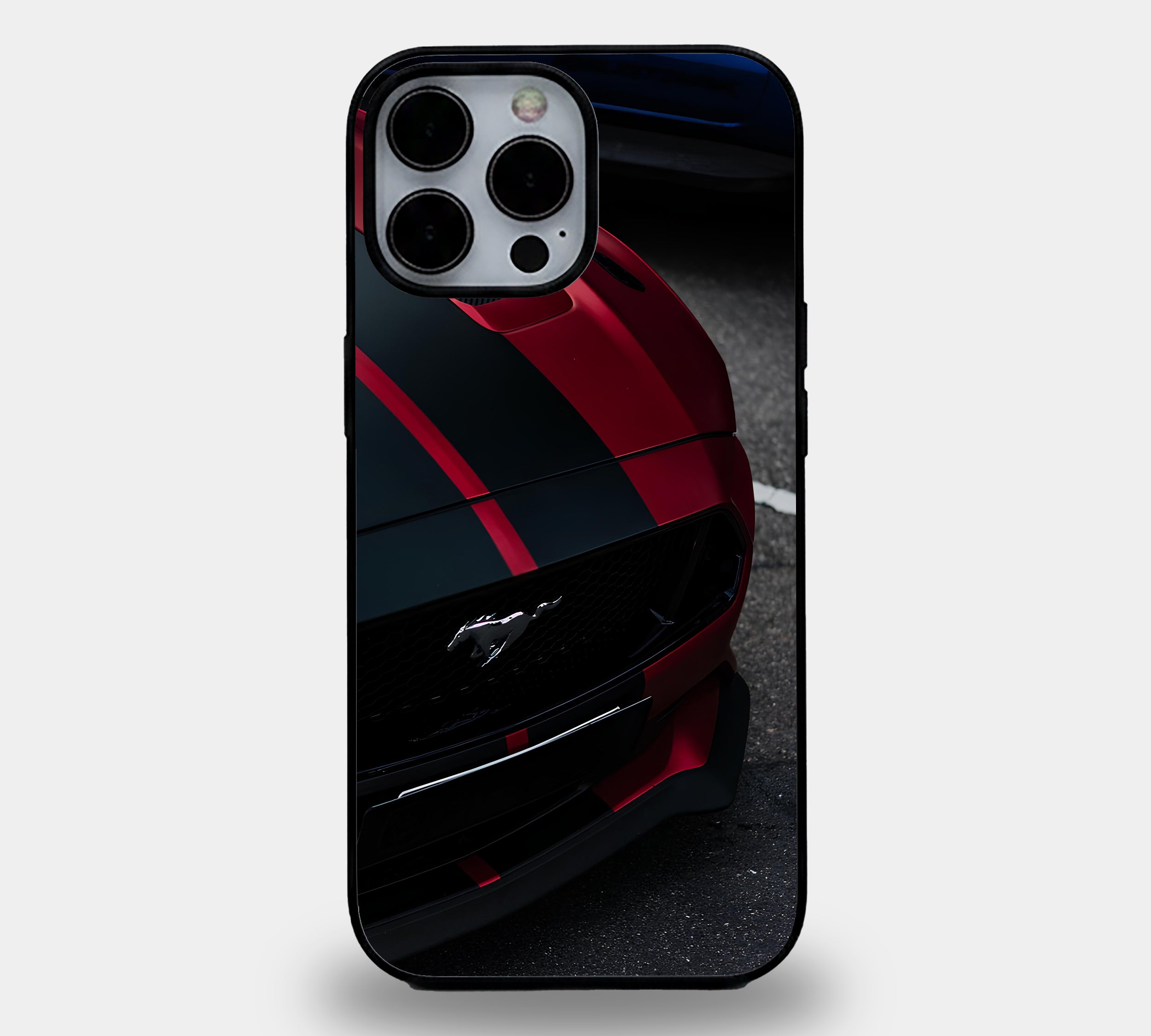 Matte Red Mustang Stripes
