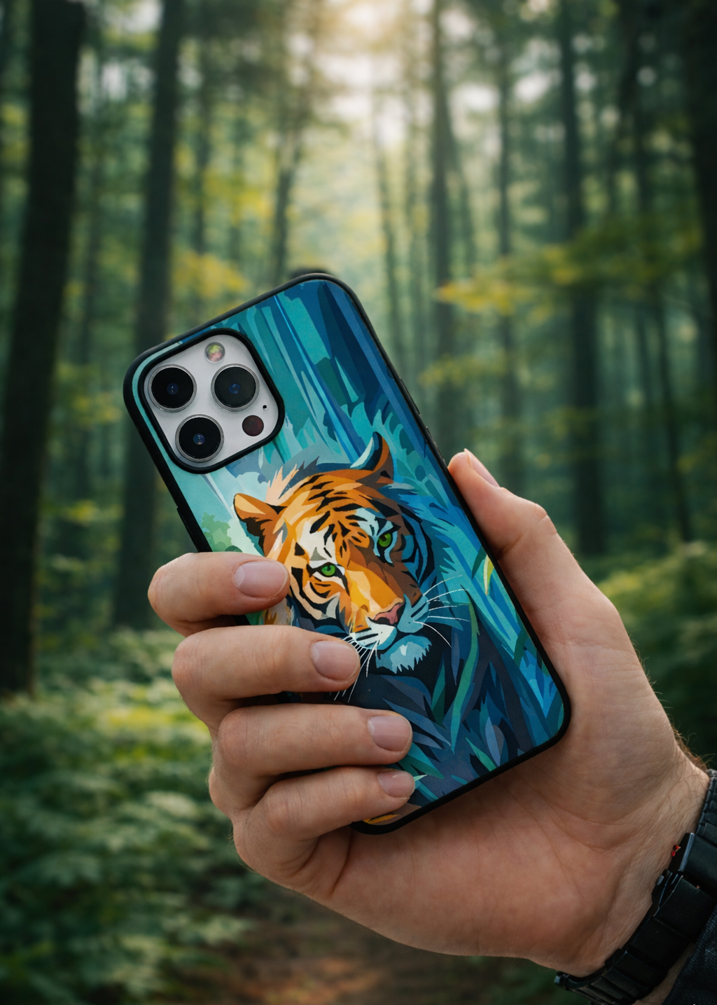 Jungle Guardian Tiger | Premium Glass iPhone Mobile Cover Case