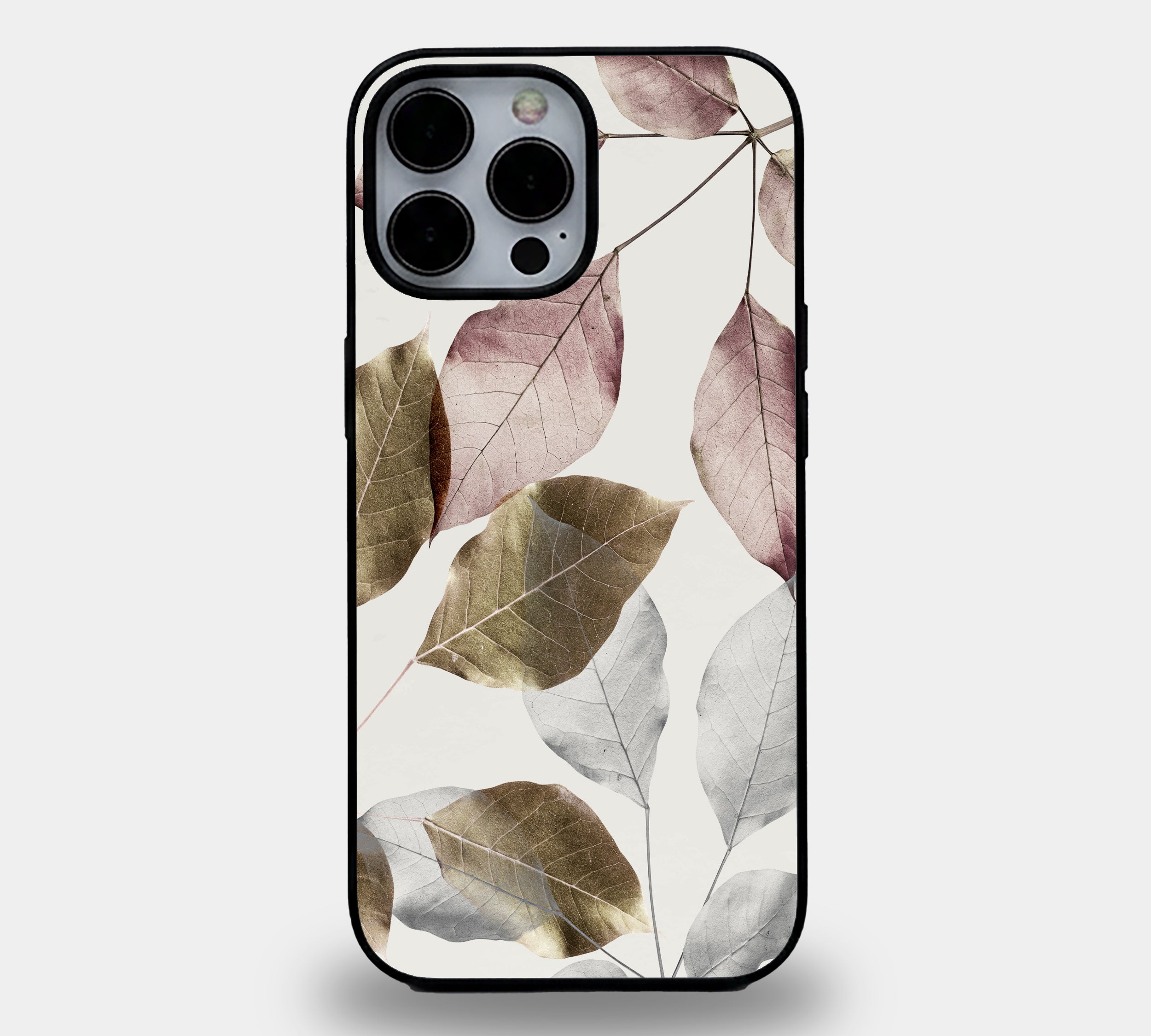 Gilded Leaves Metallic Abstract | Premium Glass iPhone Mobile Cover Case