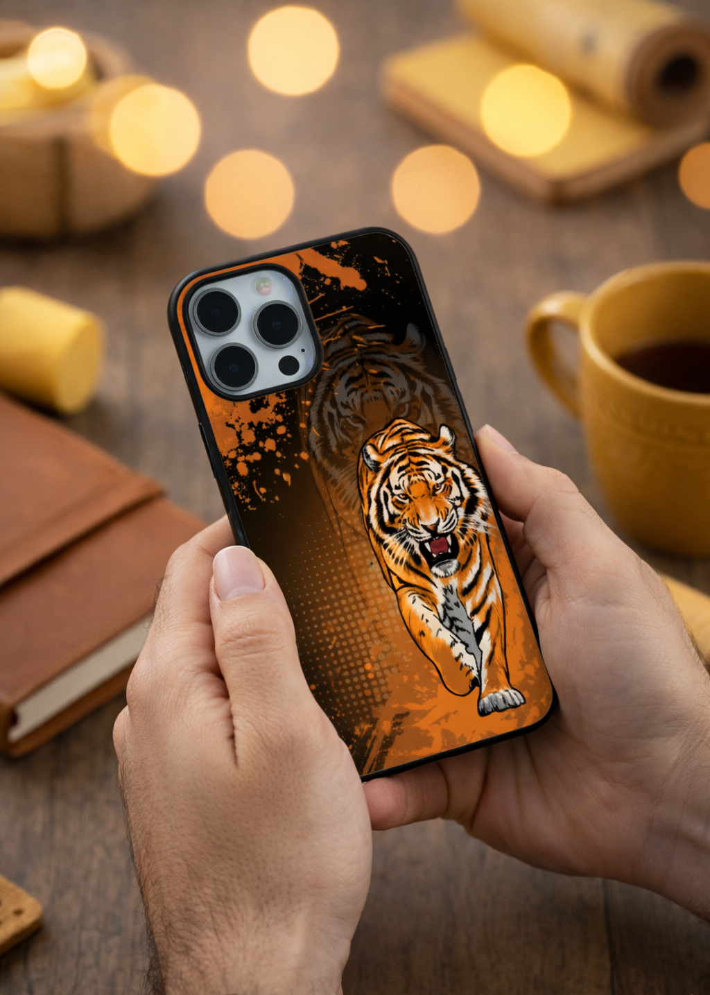 Urban Tiger Primal Strength | Premium Glass iPhone Mobile Cover Case