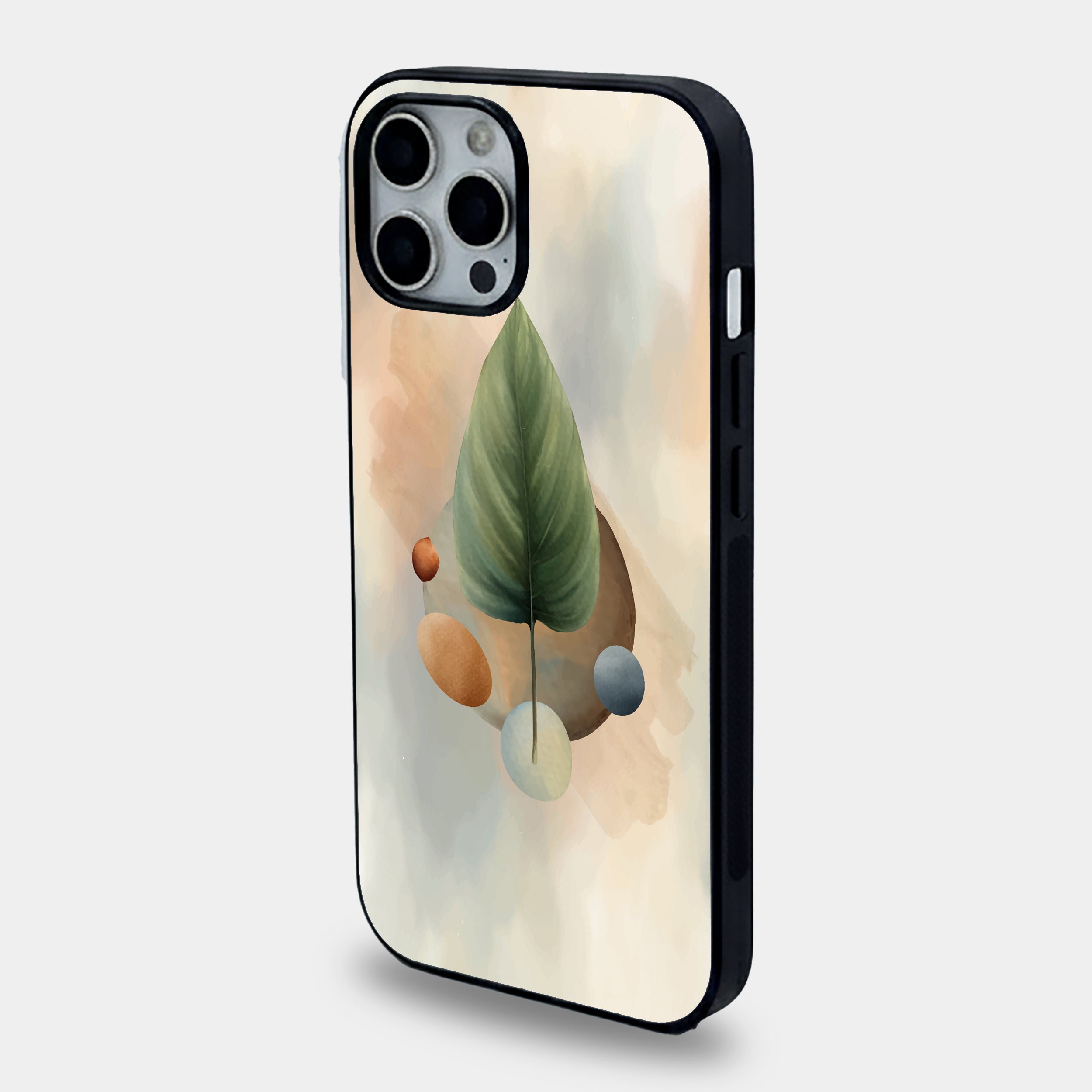 Artistic Solitary Terra Leaf | Premium Glass iPhone Mobile Cover Case