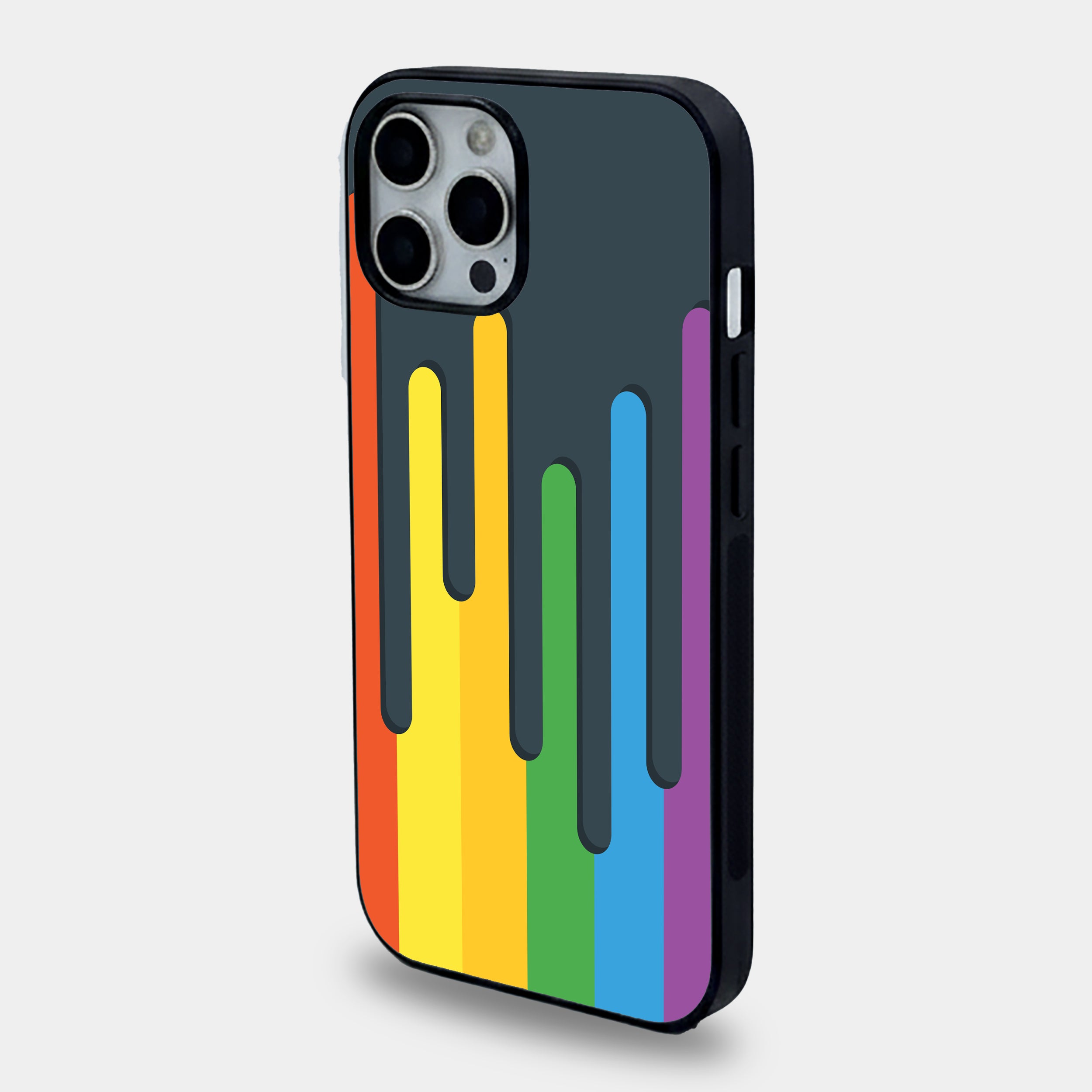 Rainbow Paint Drip Design | Premium Glass iPhone & Samsung Mobile Cover Case