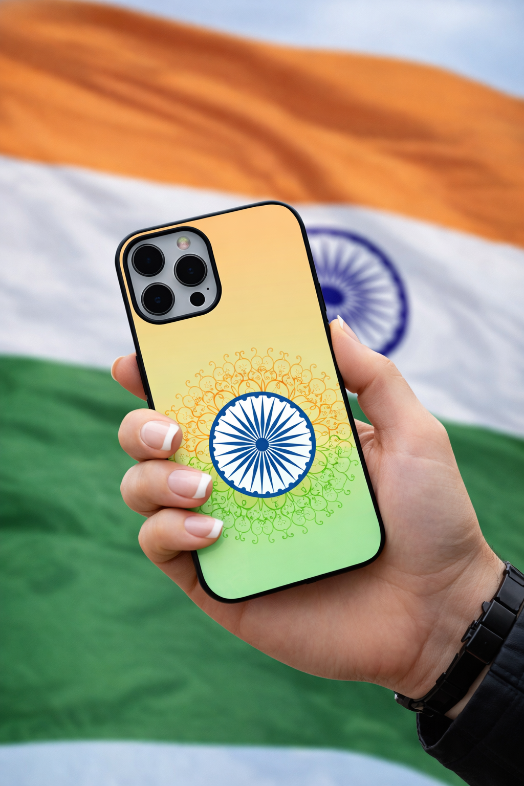 Mandala Ashoka Chakra | Premium Glass iPhone Mobile Cover Case