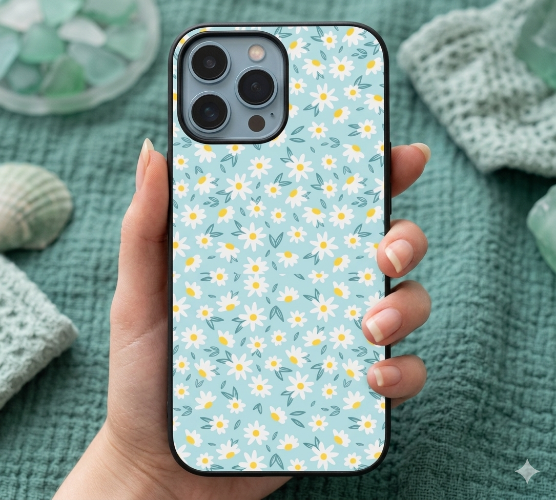Light Blue Daisy Pattern