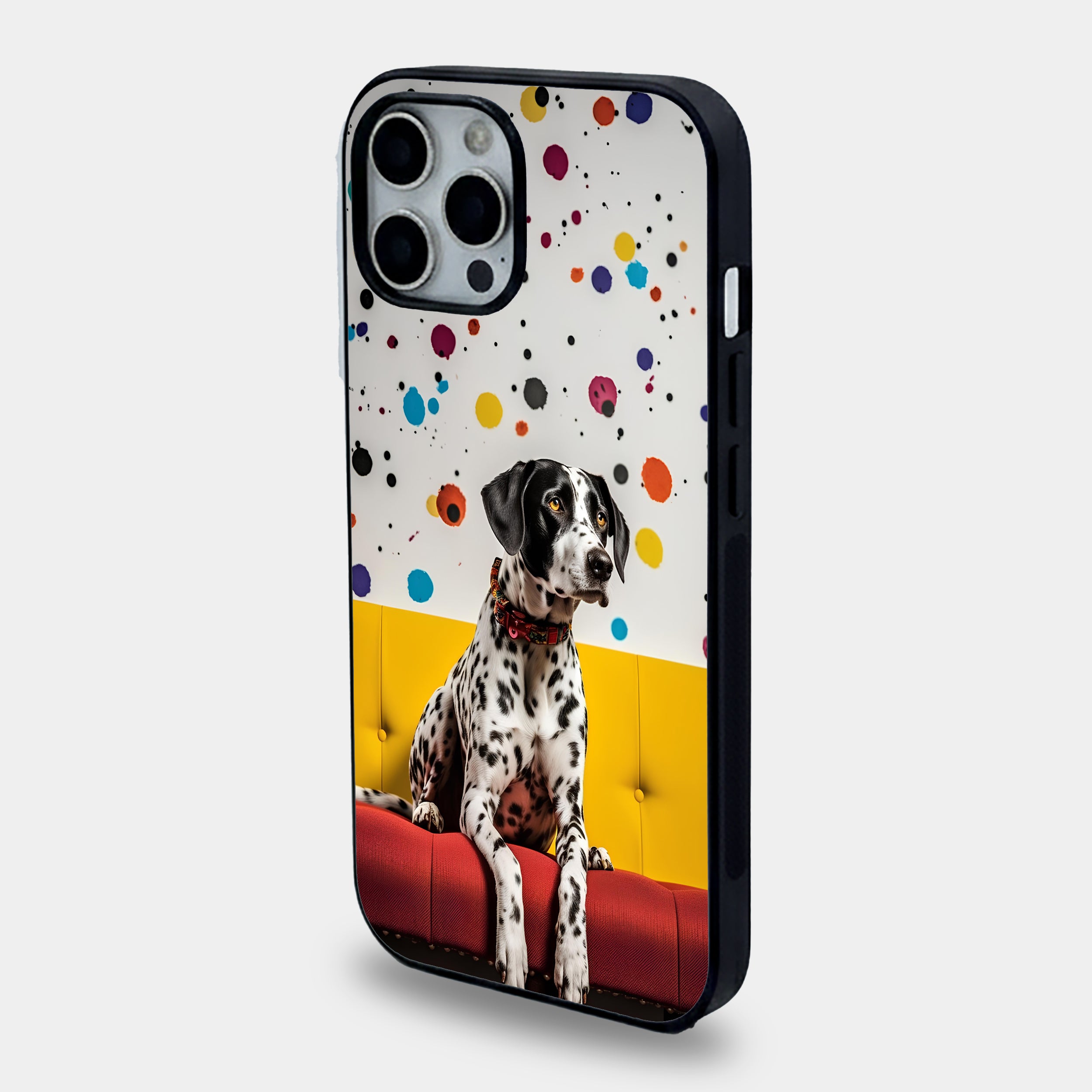 Dalmatian on Red Sofa