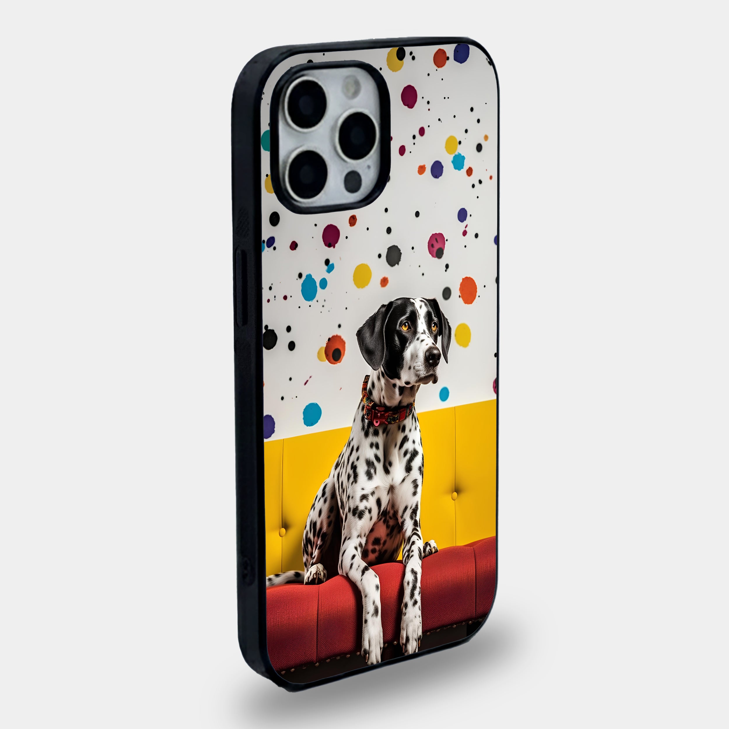 Dalmatian on Red Sofa