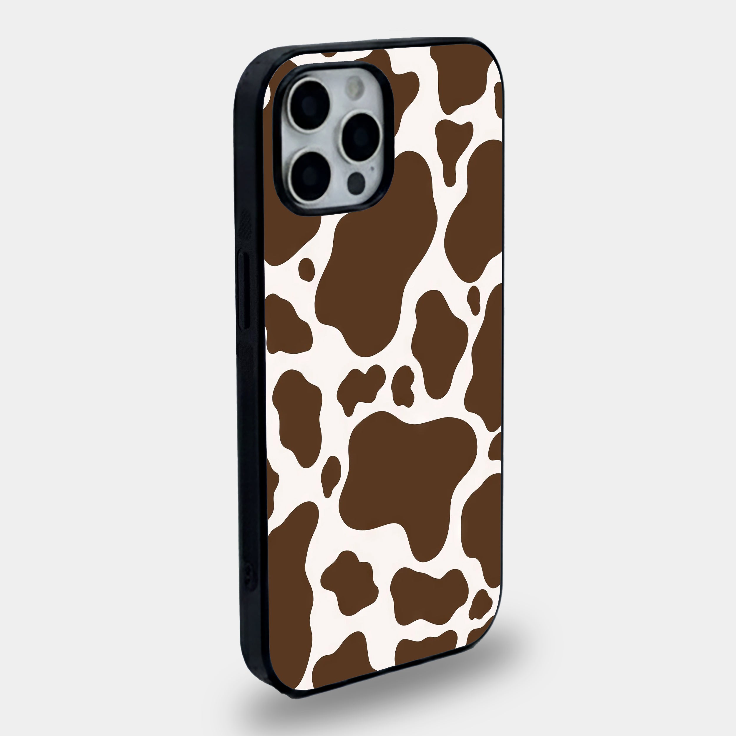 Brown Cow Print | Premium Glass iPhone & Samsung Mobile Cover Case