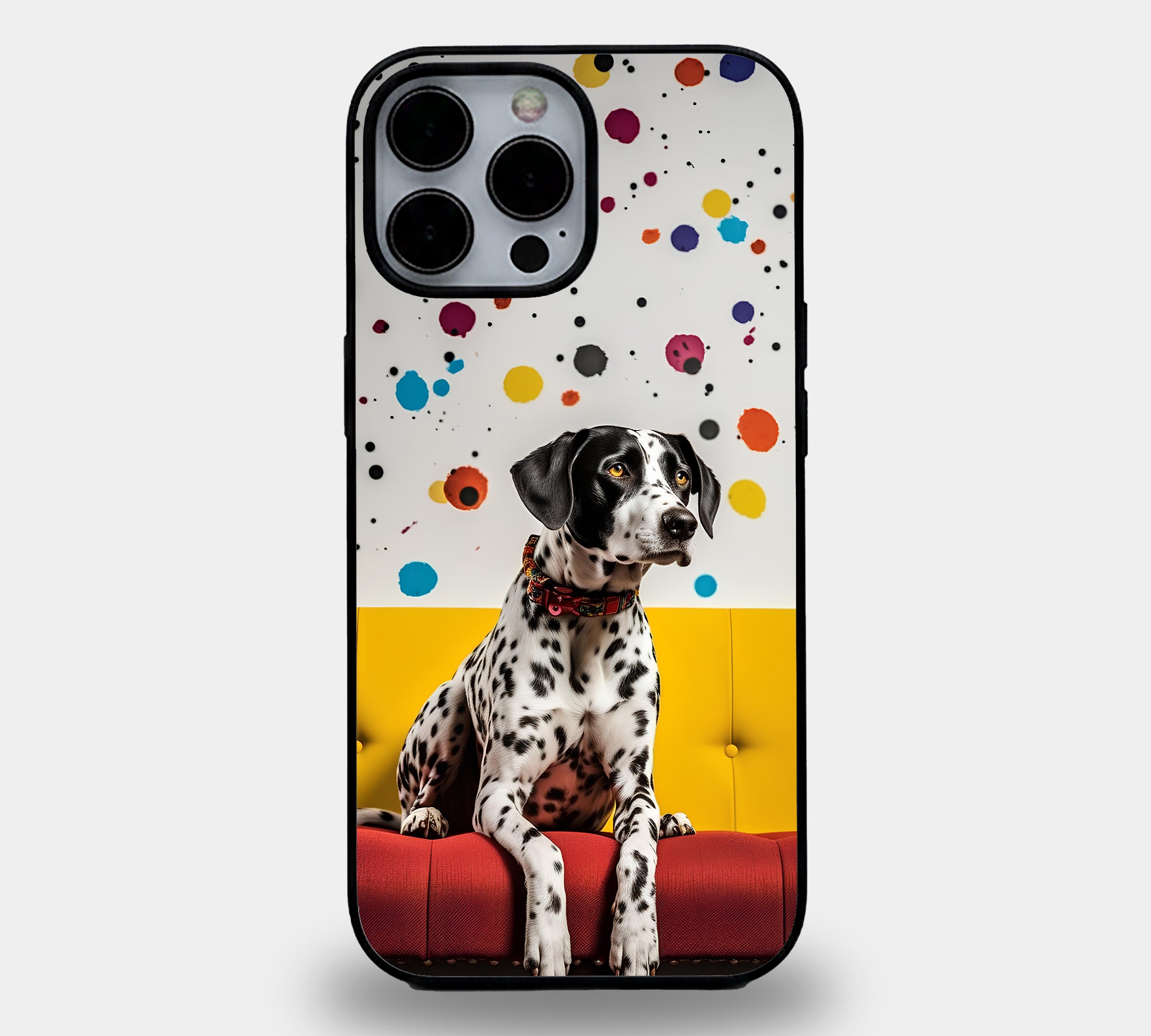 Dalmatian on Red Sofa