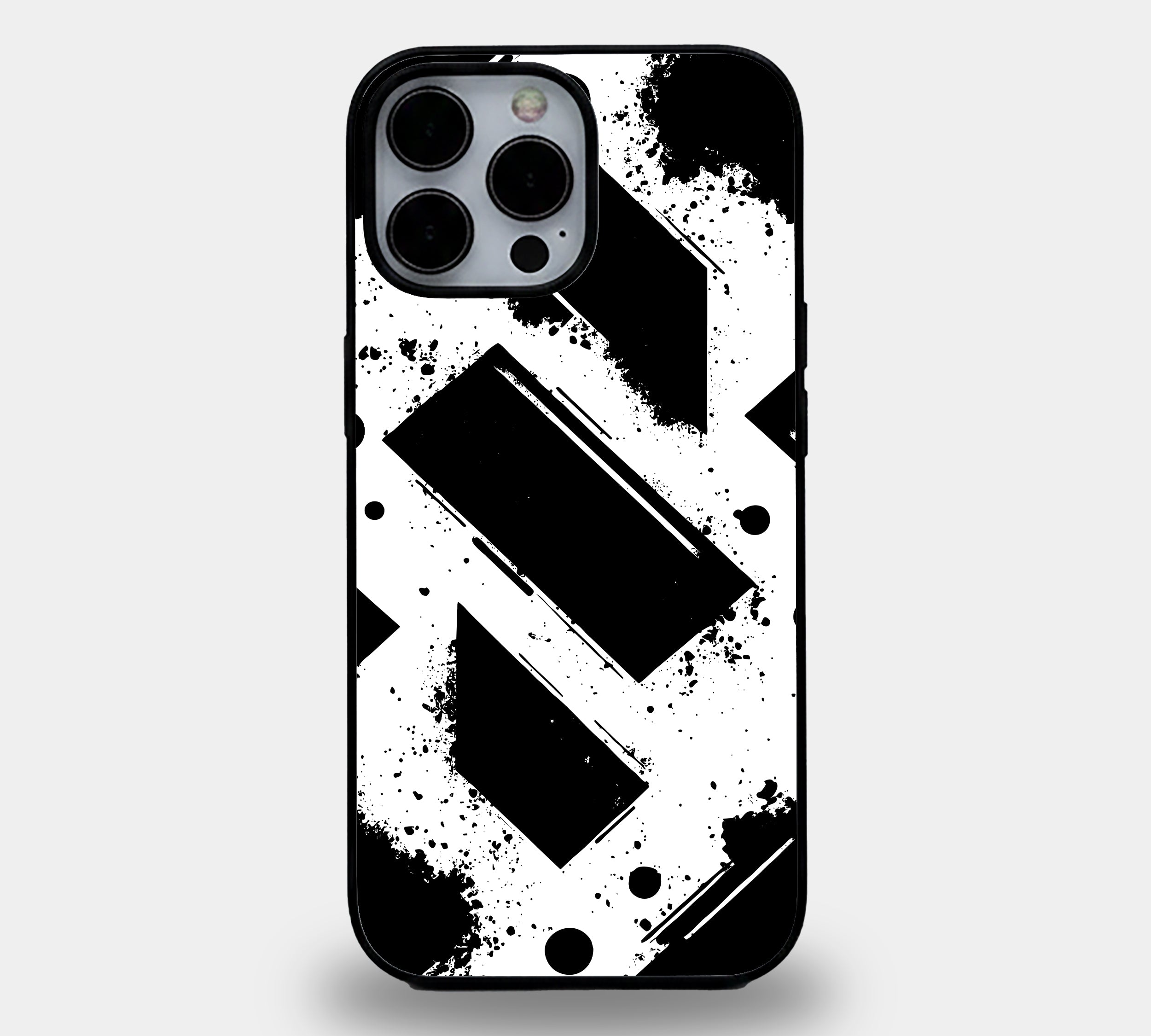 Monochrome Urban Grunge Abstract Geometric | Premium Glass iPhone Mobile Cover Case