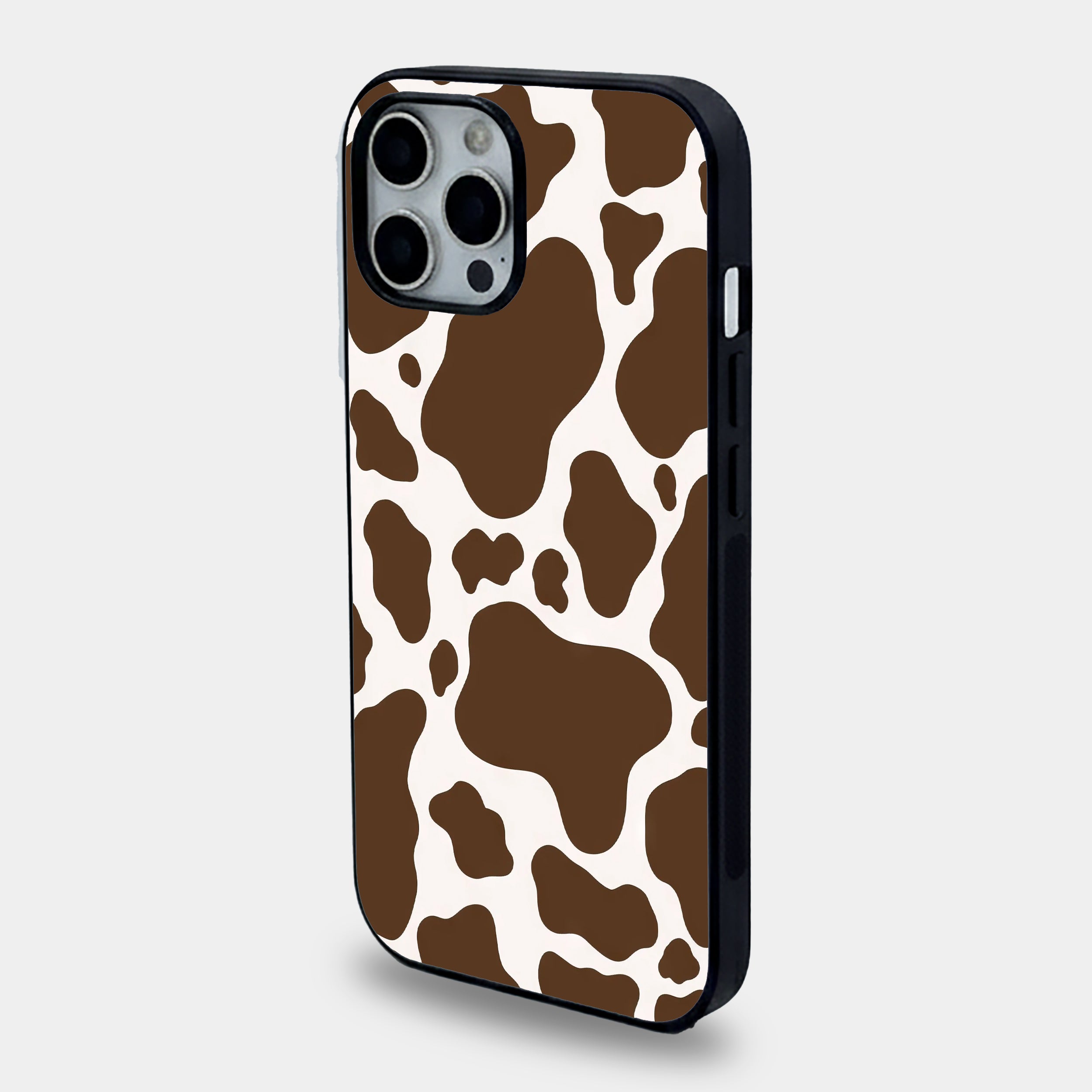 Brown Cow Print | Premium Glass iPhone & Samsung Mobile Cover Case