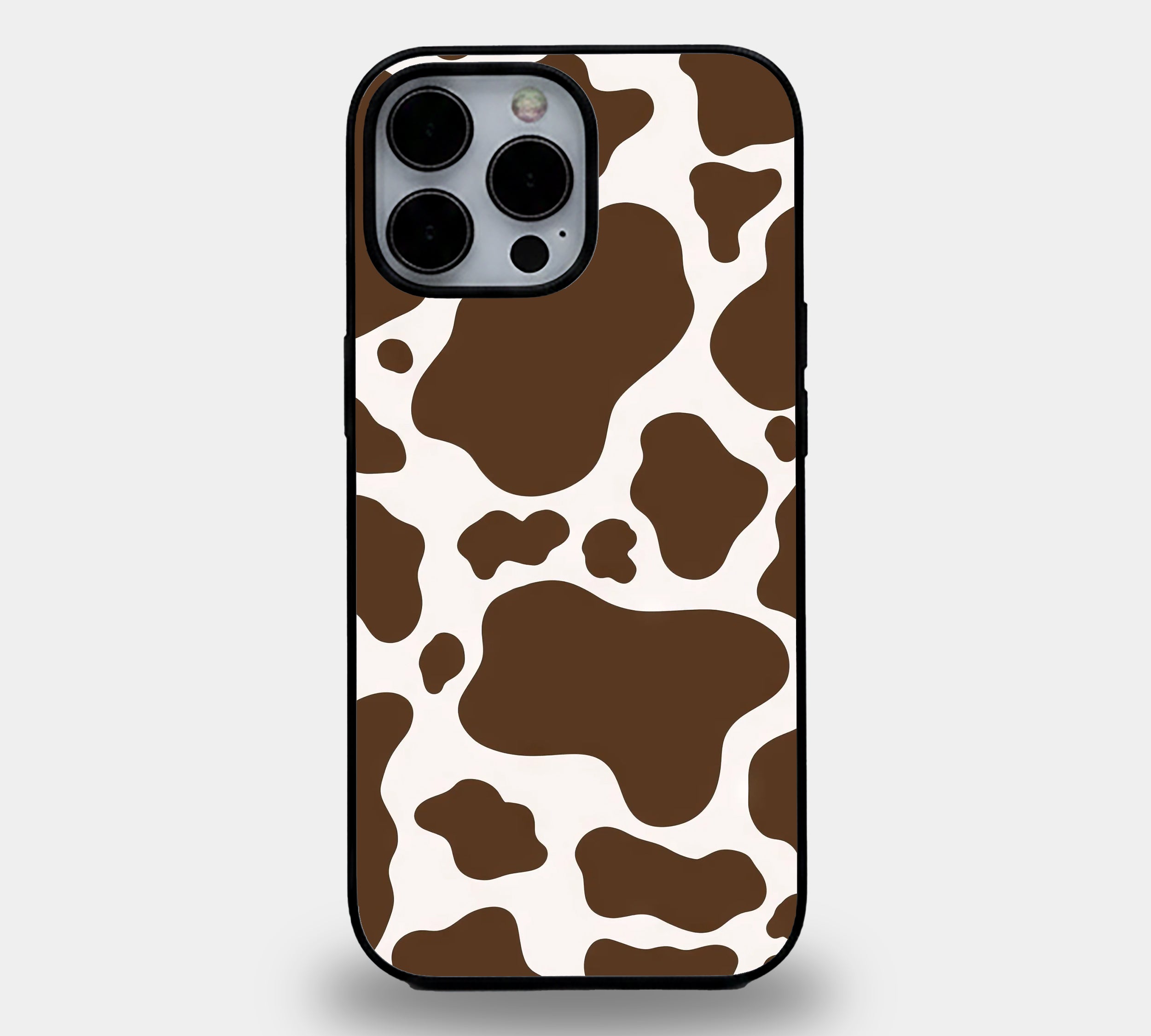 Brown Cow Print | Premium Glass iPhone & Samsung Mobile Cover Case