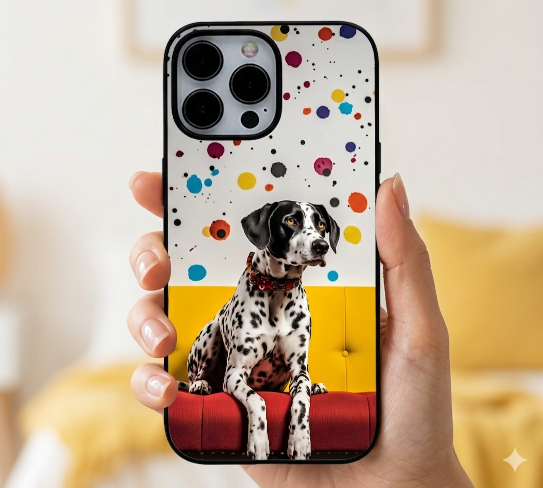 Dalmatian on Red Sofa