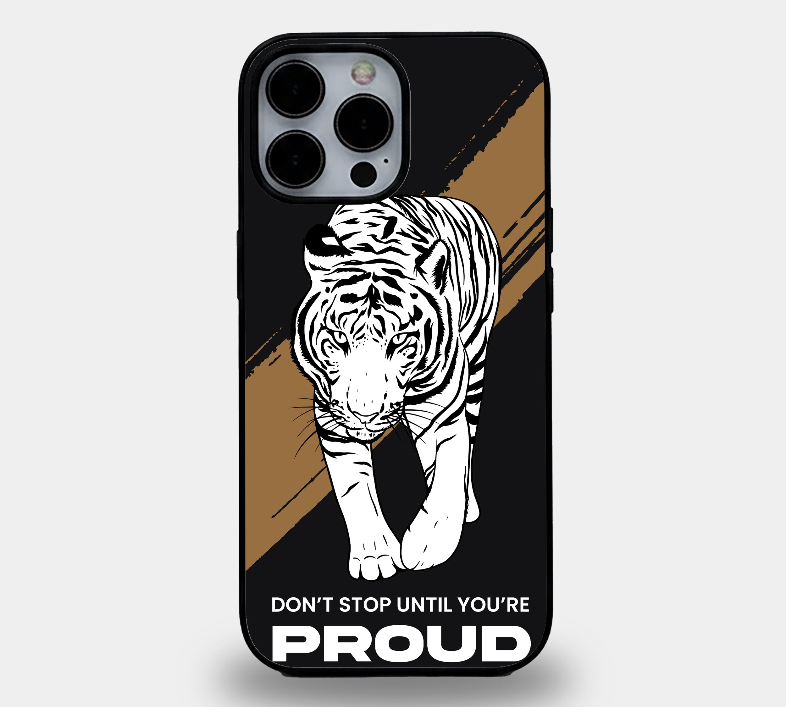 Proud Tiger Motivation | Premium Glass iPhone Mobile Cover Case