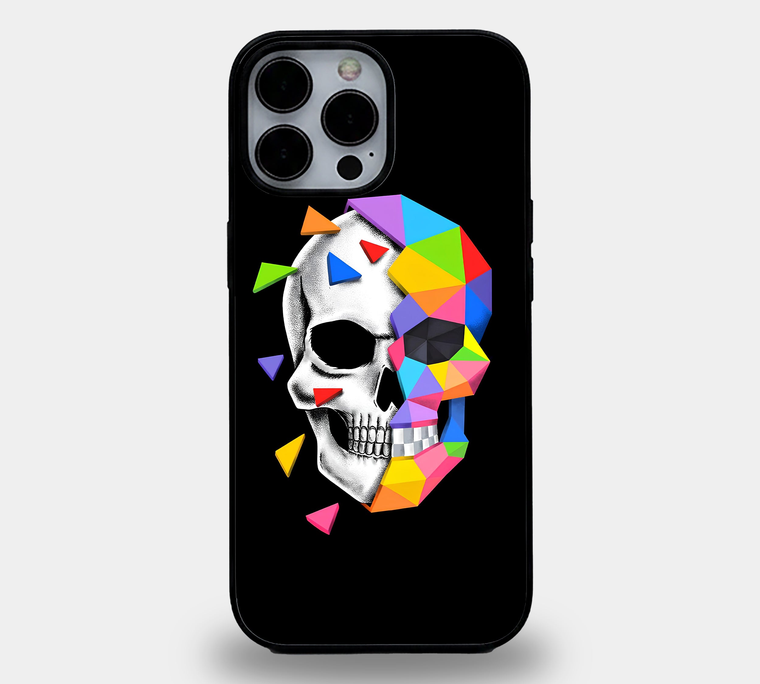 Geometric Colorful Skull | Premium Glass iPhone & Samsung Mobile Cover Case