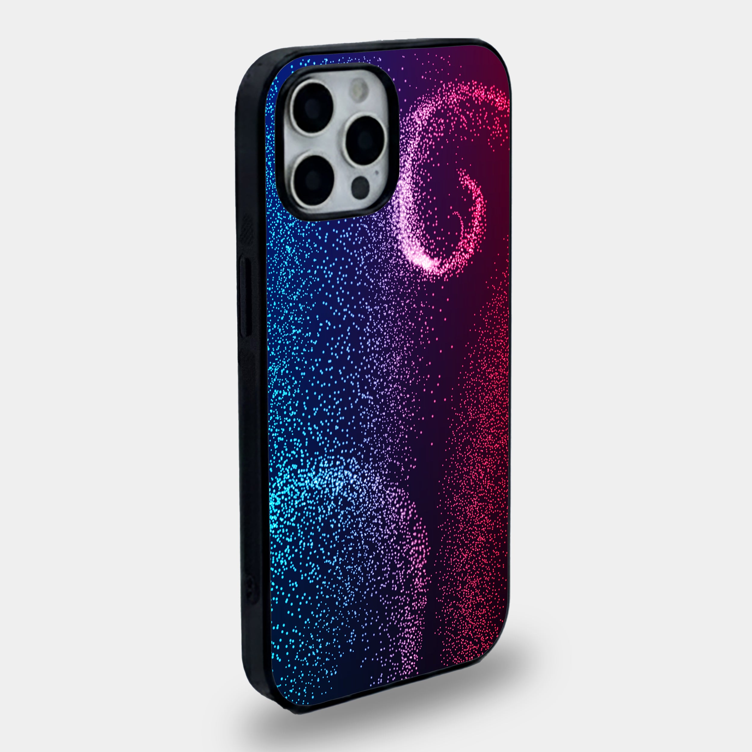 Cosmic Pule Vibrant Glitter Swirl Gradient | Premium Glass iPhone Mobile Cover Case