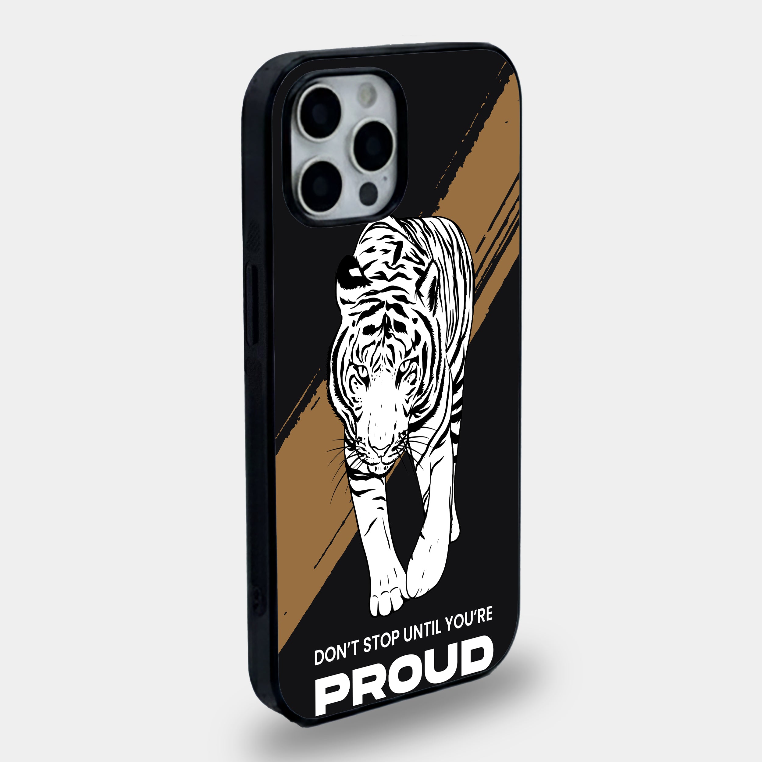 Proud Tiger Motivation | Premium Glass iPhone Mobile Cover Case