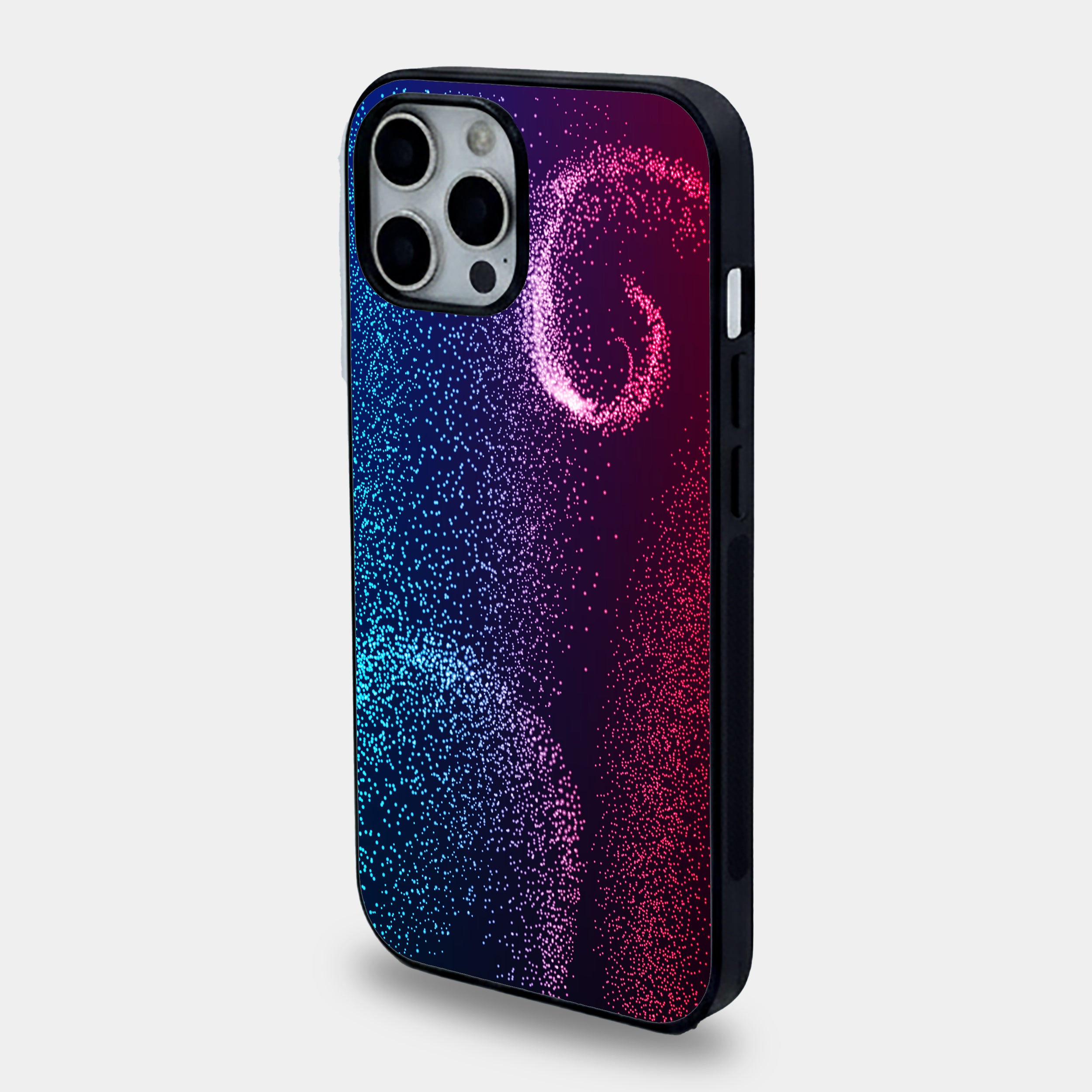 Cosmic Pule Vibrant Glitter Swirl Gradient | Premium Glass iPhone Mobile Cover Case