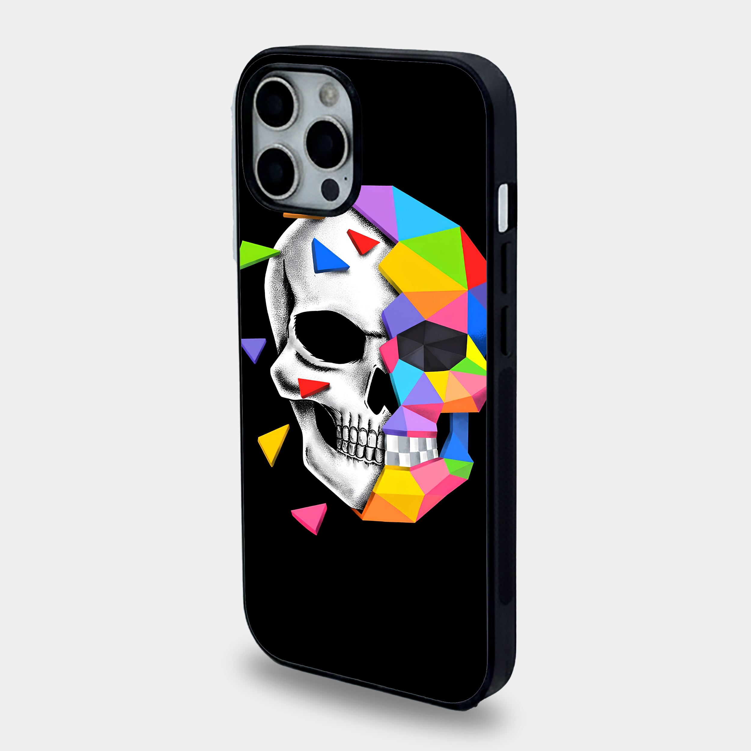 Geometric Colorful Skull | Premium Glass iPhone & Samsung Mobile Cover Case