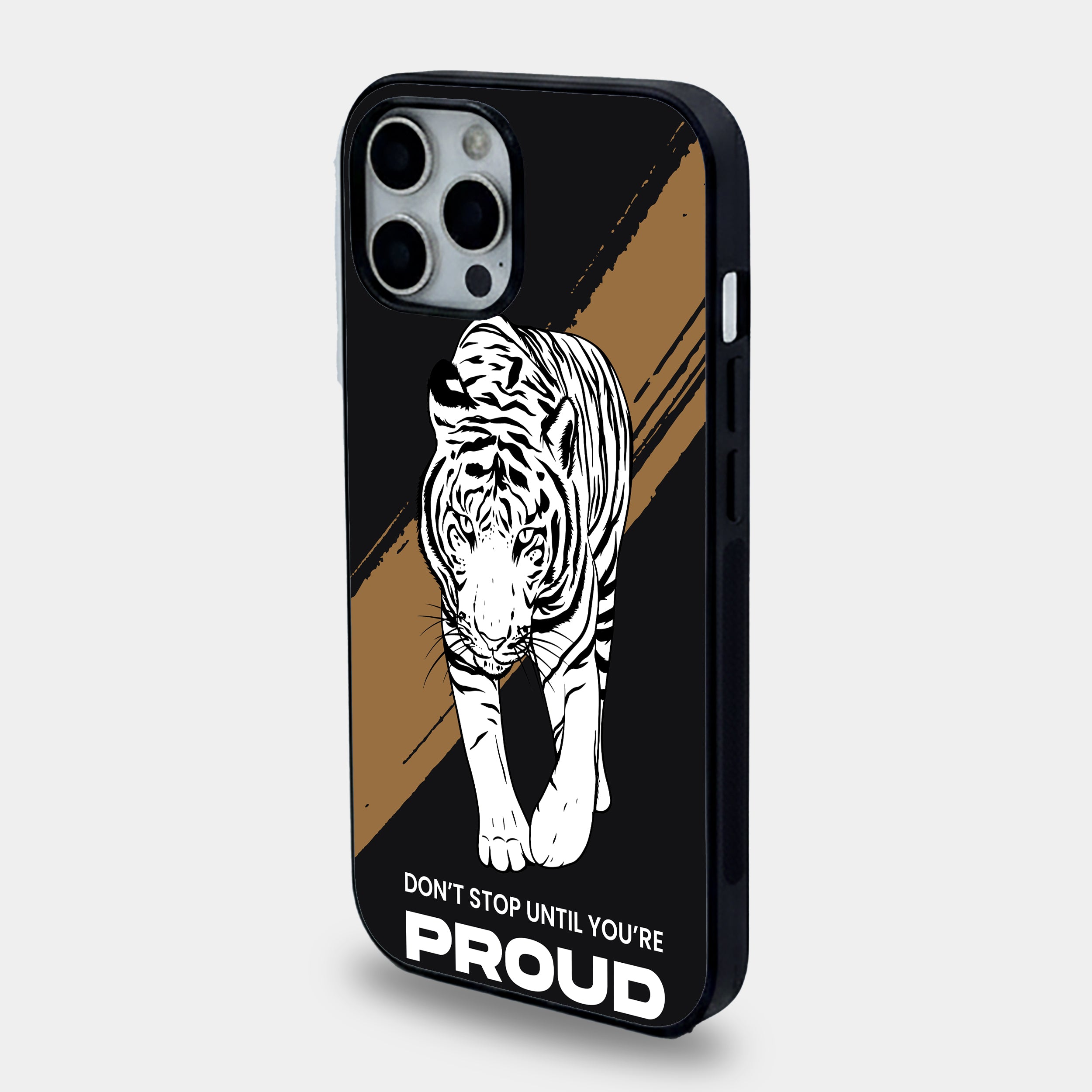 Proud Tiger Motivation | Premium Glass iPhone Mobile Cover Case