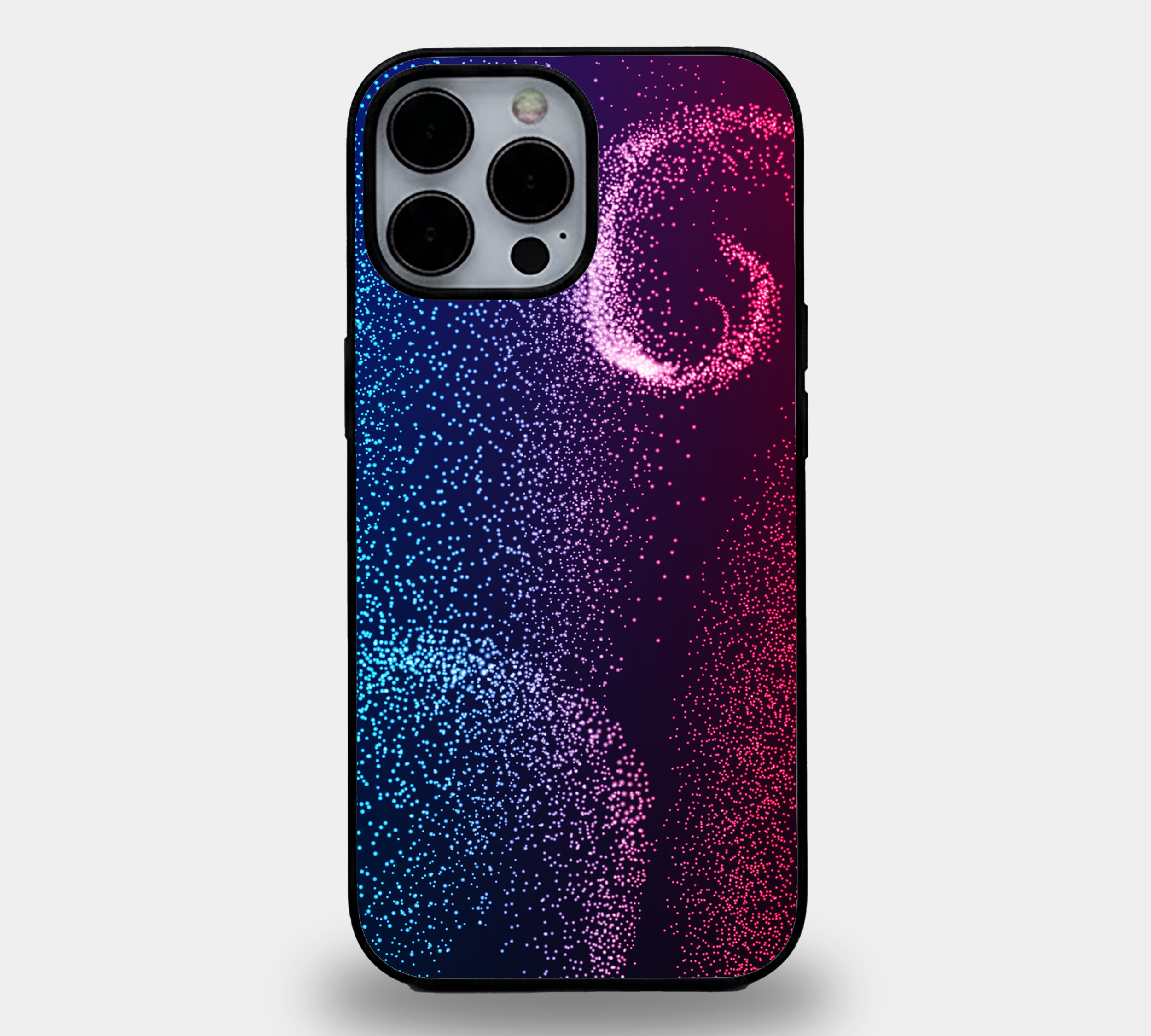 Cosmic Pule Vibrant Glitter Swirl Gradient | Premium Glass iPhone Mobile Cover Case