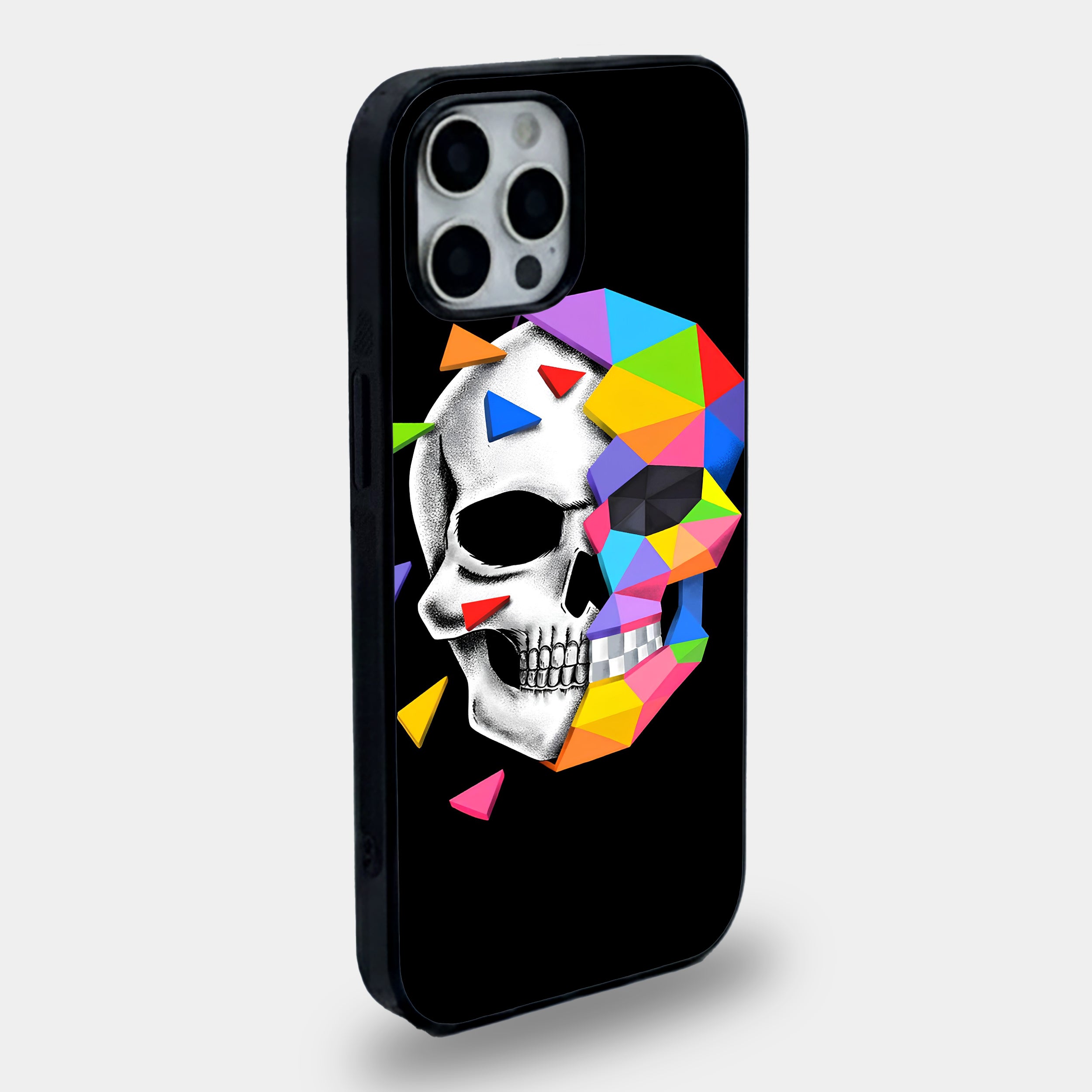 Geometric Colorful Skull | Premium Glass iPhone & Samsung Mobile Cover Case
