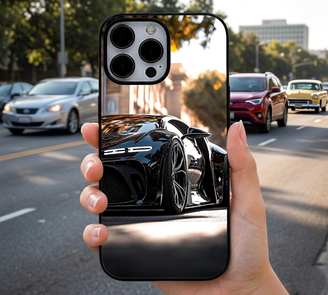 Glossy Black Bugatti Street Case