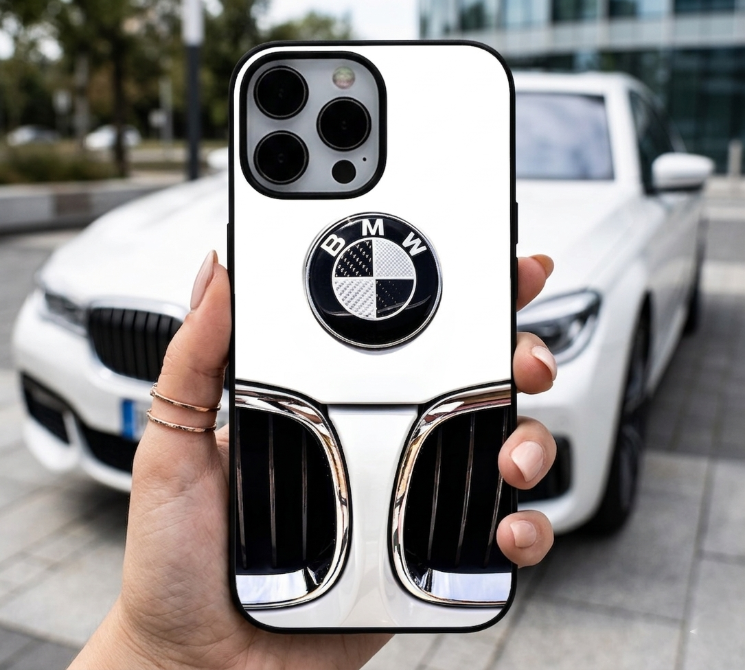 Pearl White BMW Emblem